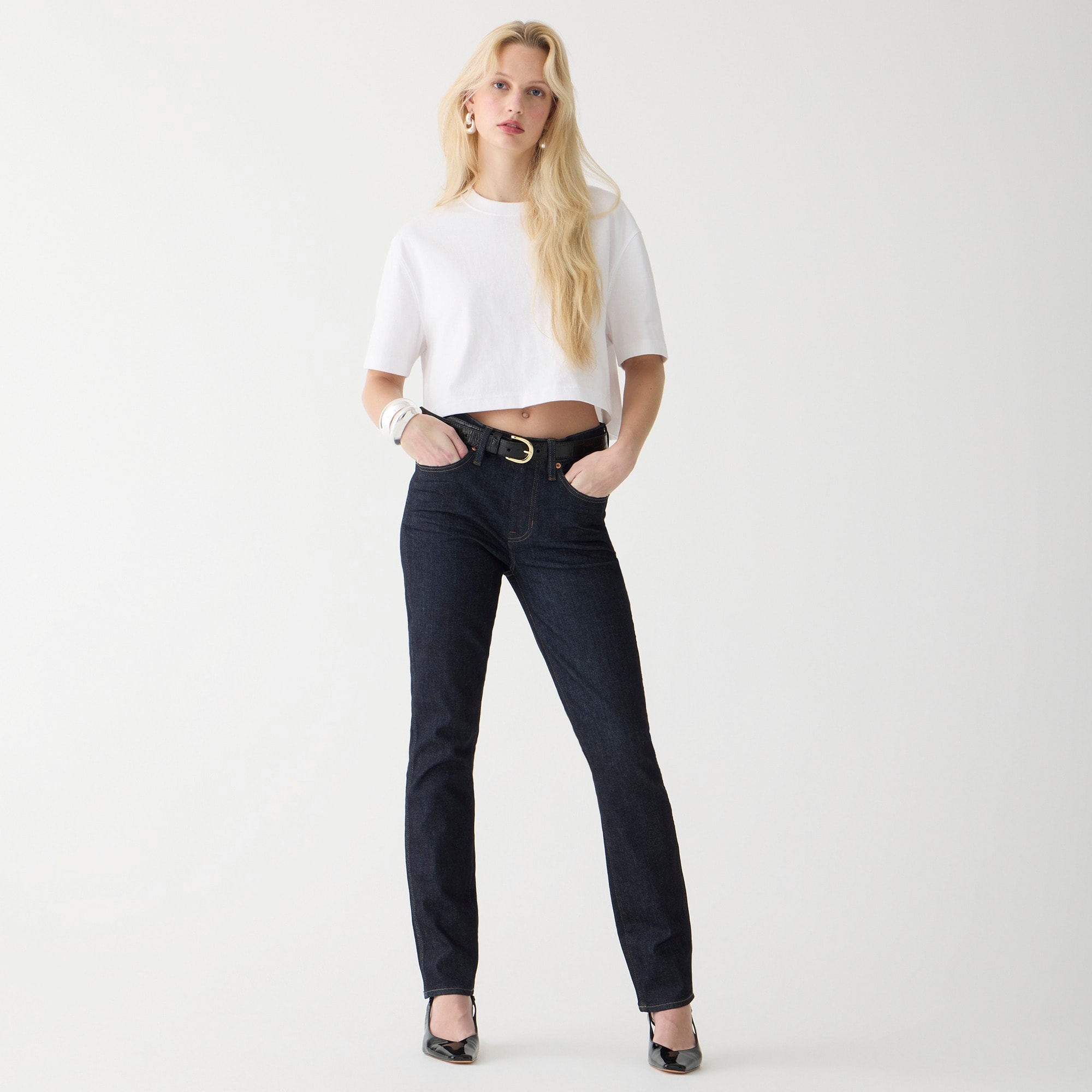 j.crew: 9&quot; mid-rise vintage slim-straight jean in resin rinse for women