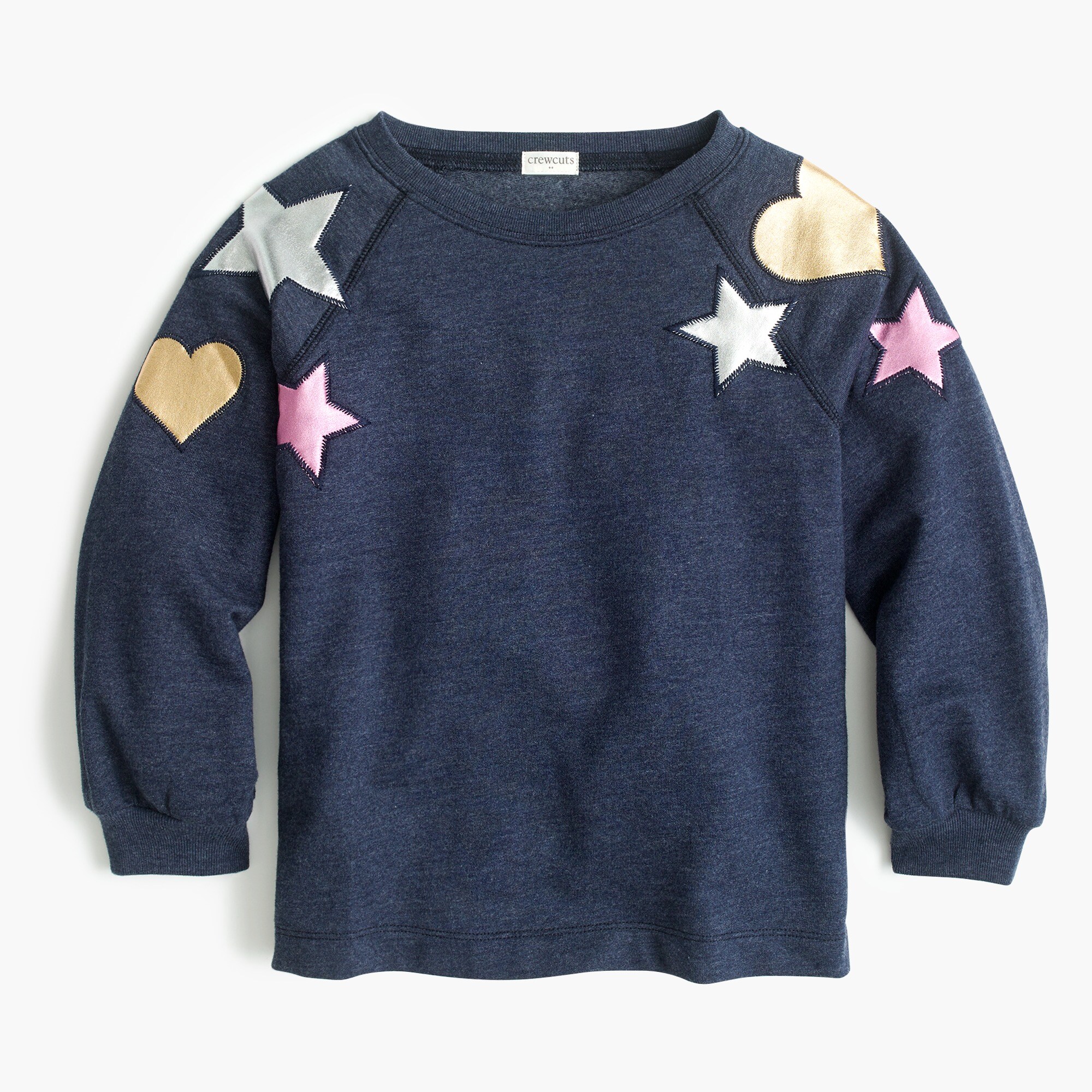 Girls’ sweatshirt with heart and star patches