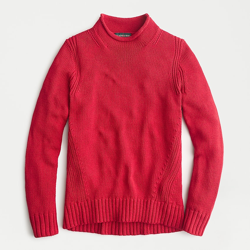 j.crew: women's 1988 rollneck&trade; sweater in cotton, right side, view zoomed