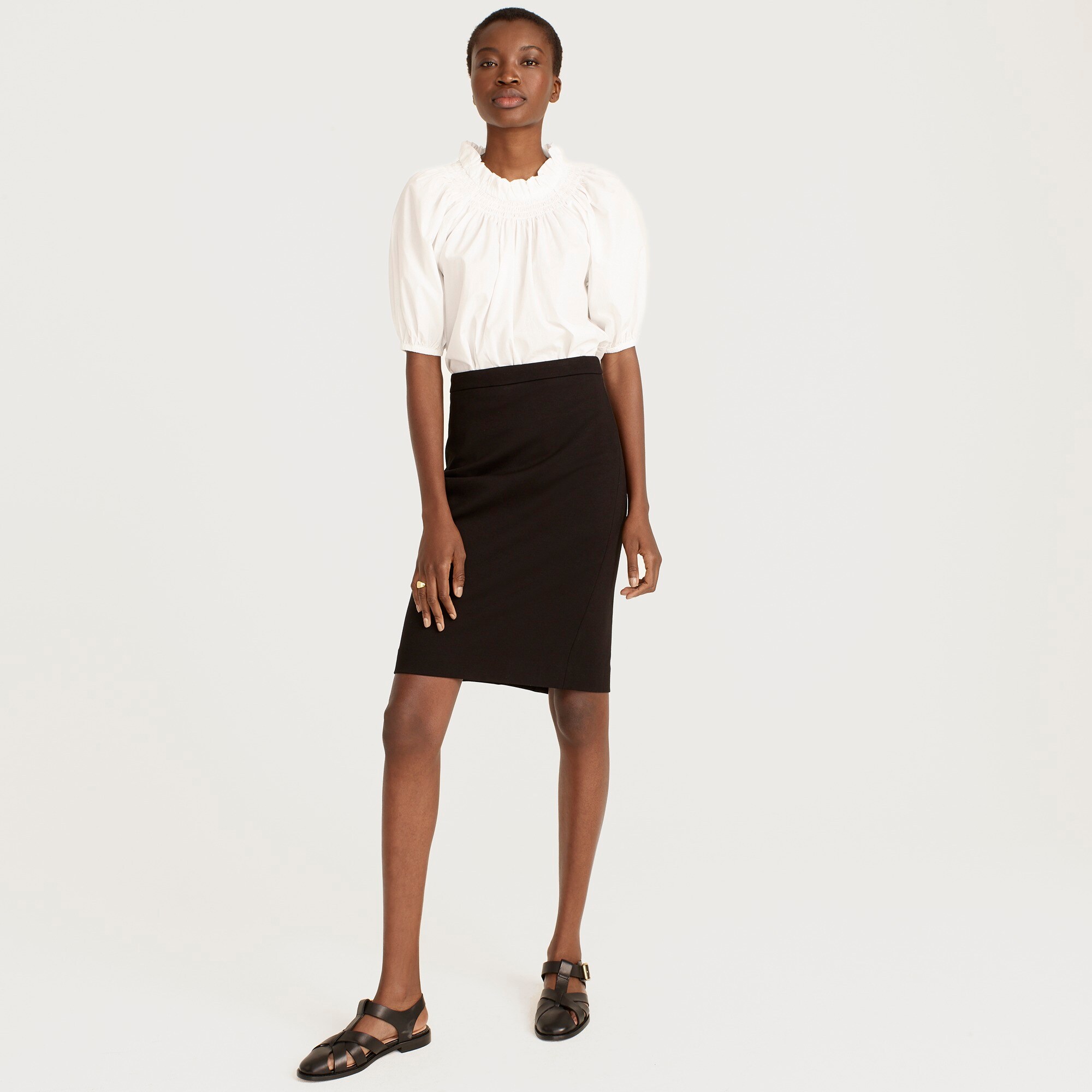 j.crew: no. 2 pencil® skirt in stretch twill for women, right side, view zoomed