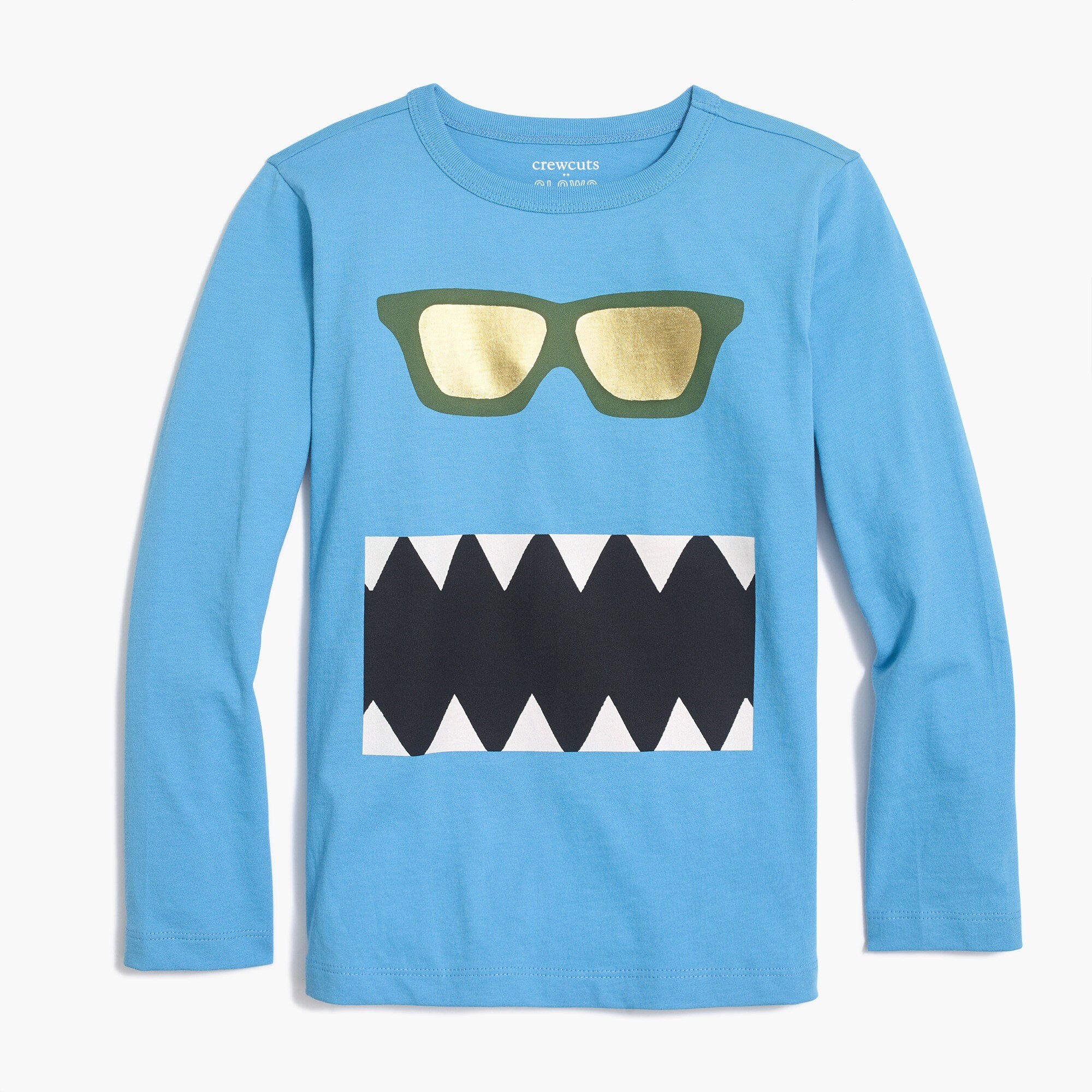 Boys' long-sleeve glow-in-the-dark monster graphic tee