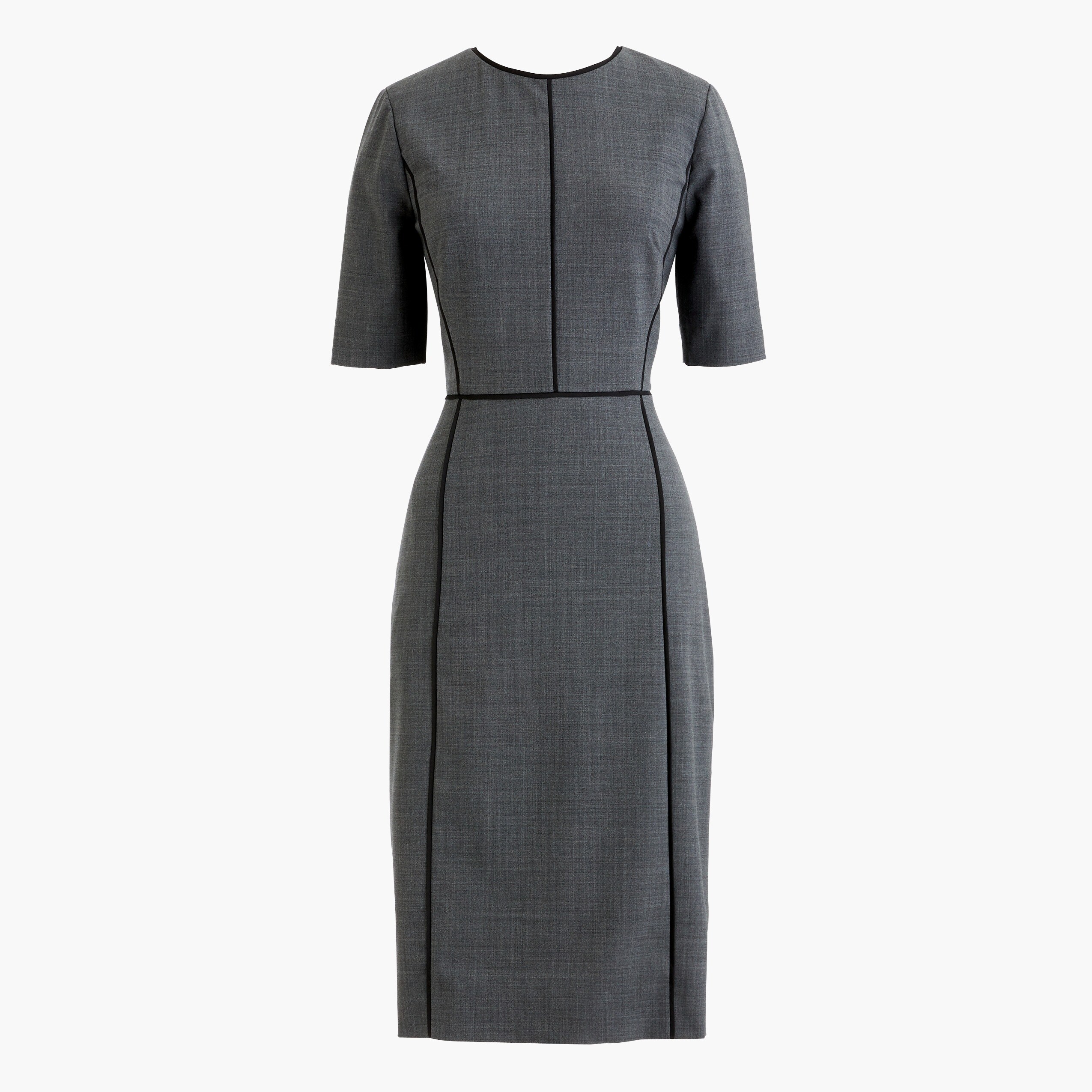 Paneled sheath dress in everyday wool