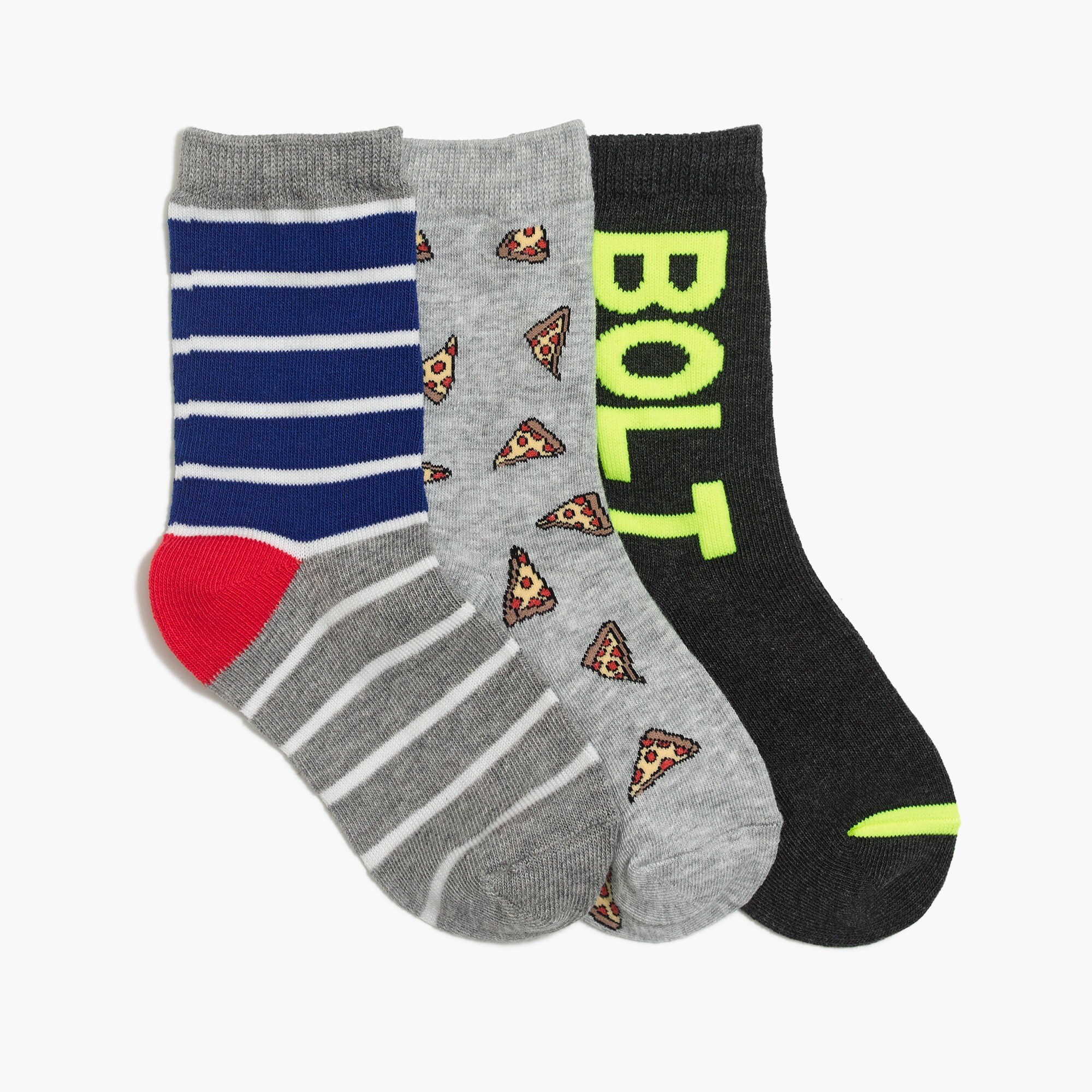 boys' pizza trouser socks three-pack for boys