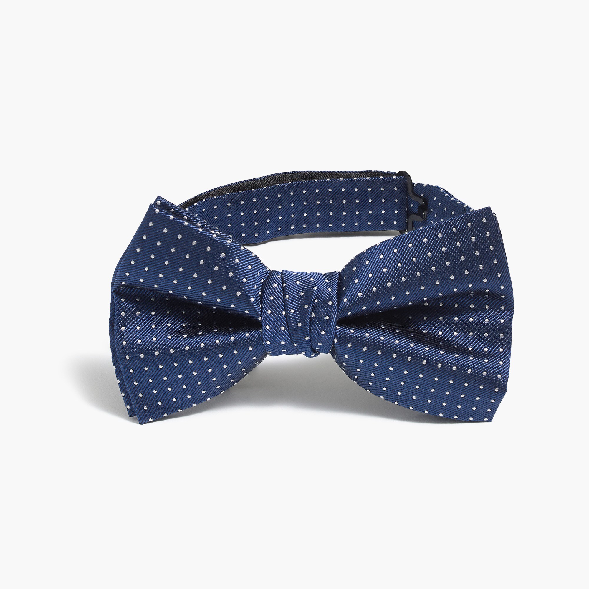 Pre-tied silk dot bow tie