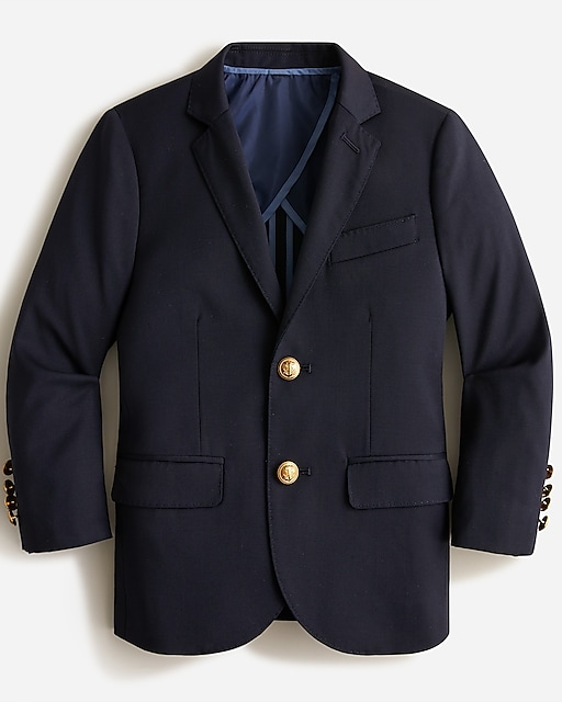 girls Boys' Ludlow two-button blazer in navy wool blend