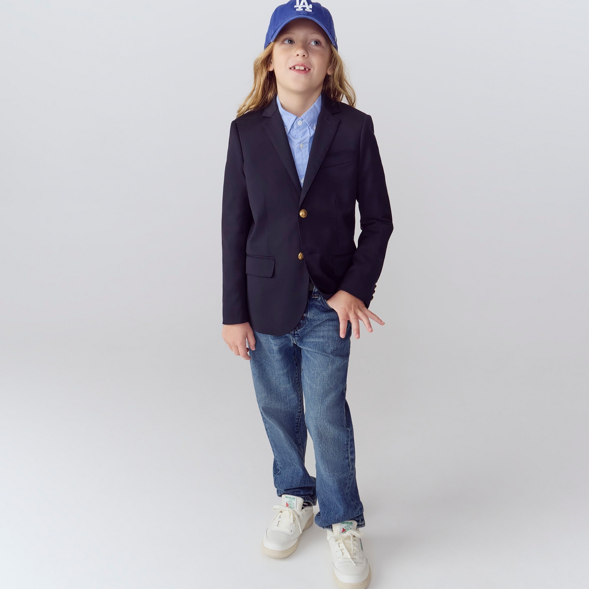  Boys' Ludlow two-button blazer in navy wool blend