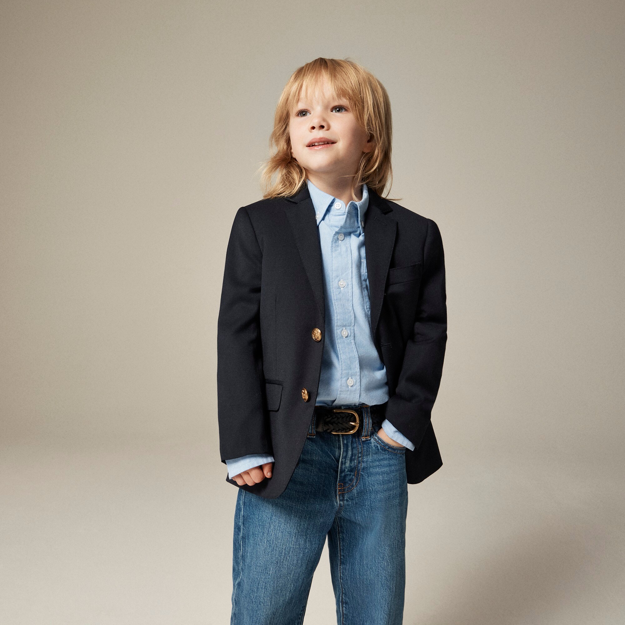  Boys' Ludlow two-button blazer in navy wool blend