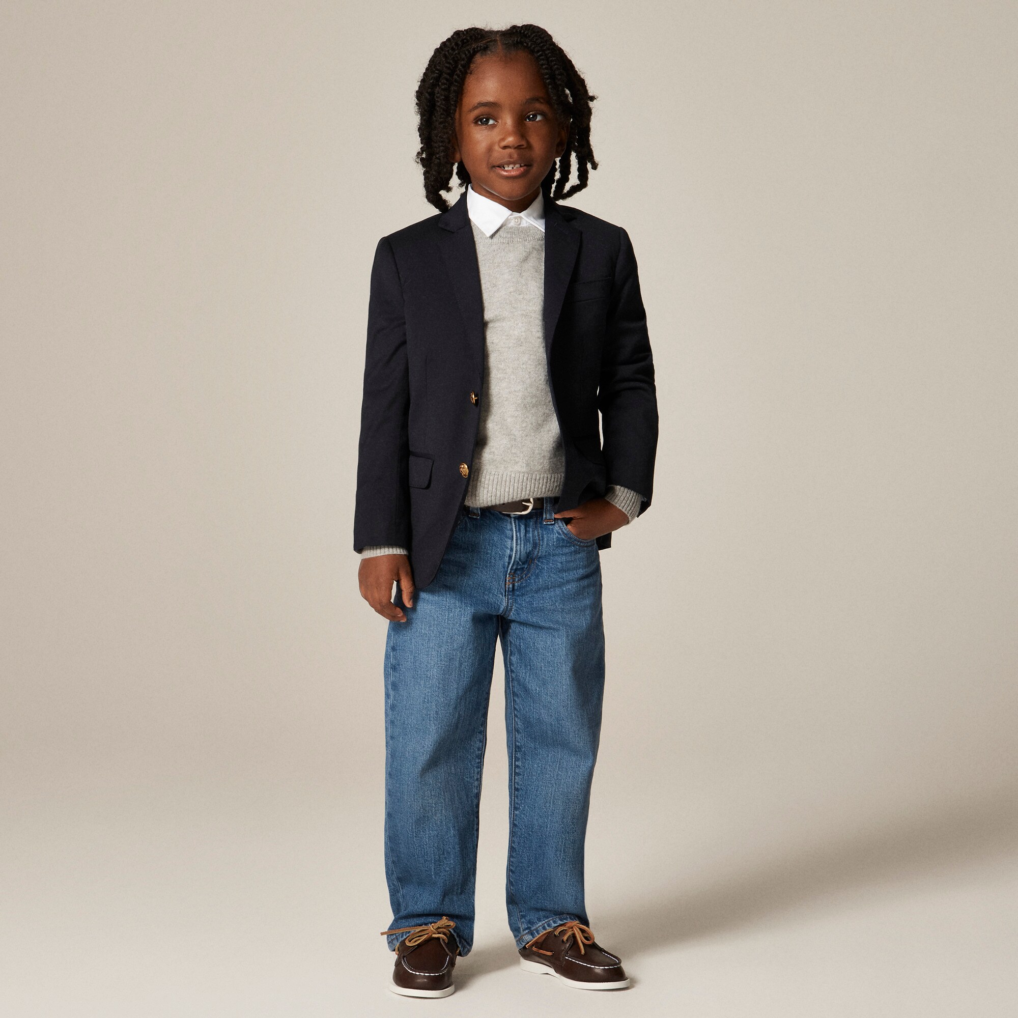 Boys' Ludlow two-button blazer in navy wool blend