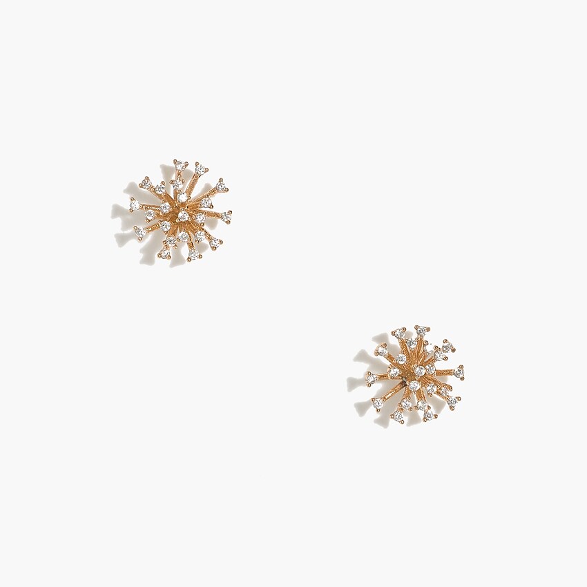 factory: crystal firework stud earrings for women, right side, view zoomed