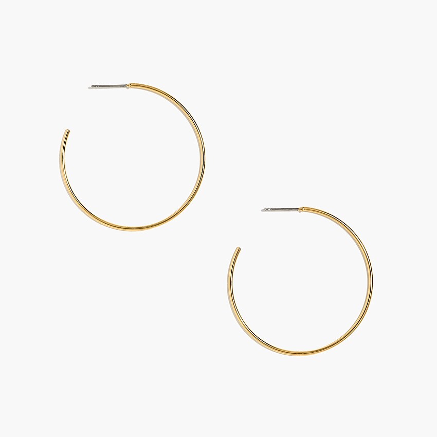 factory: simple hoop earrings for women, right side, view zoomed