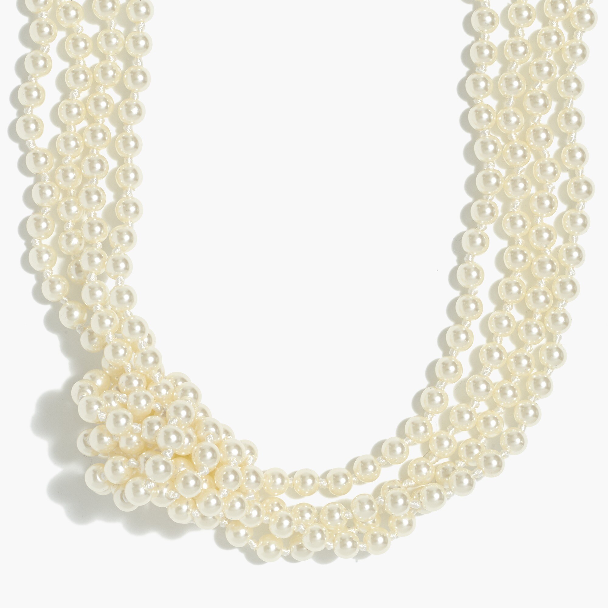 Long pearl knot necklace