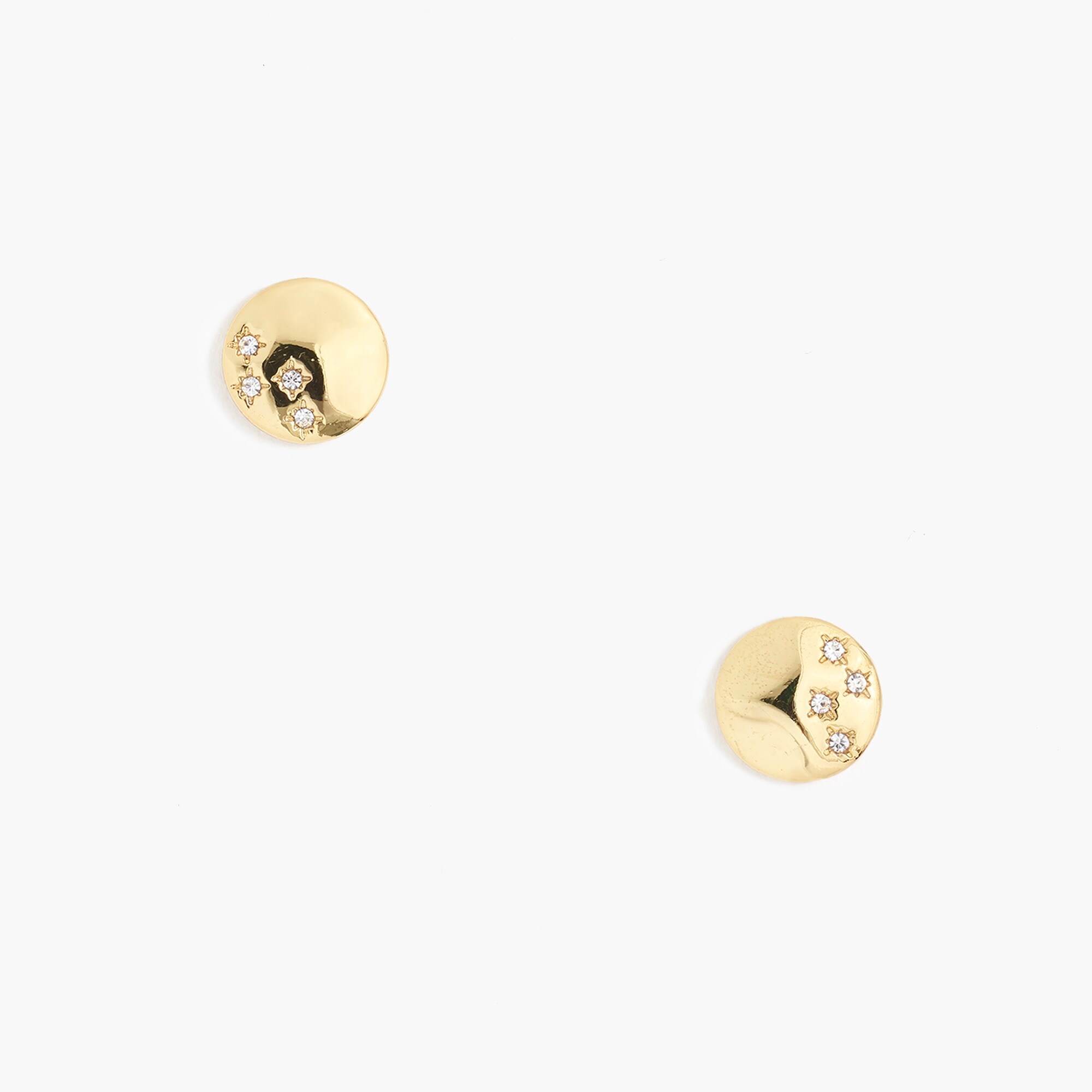 Crystal disc stud earrings