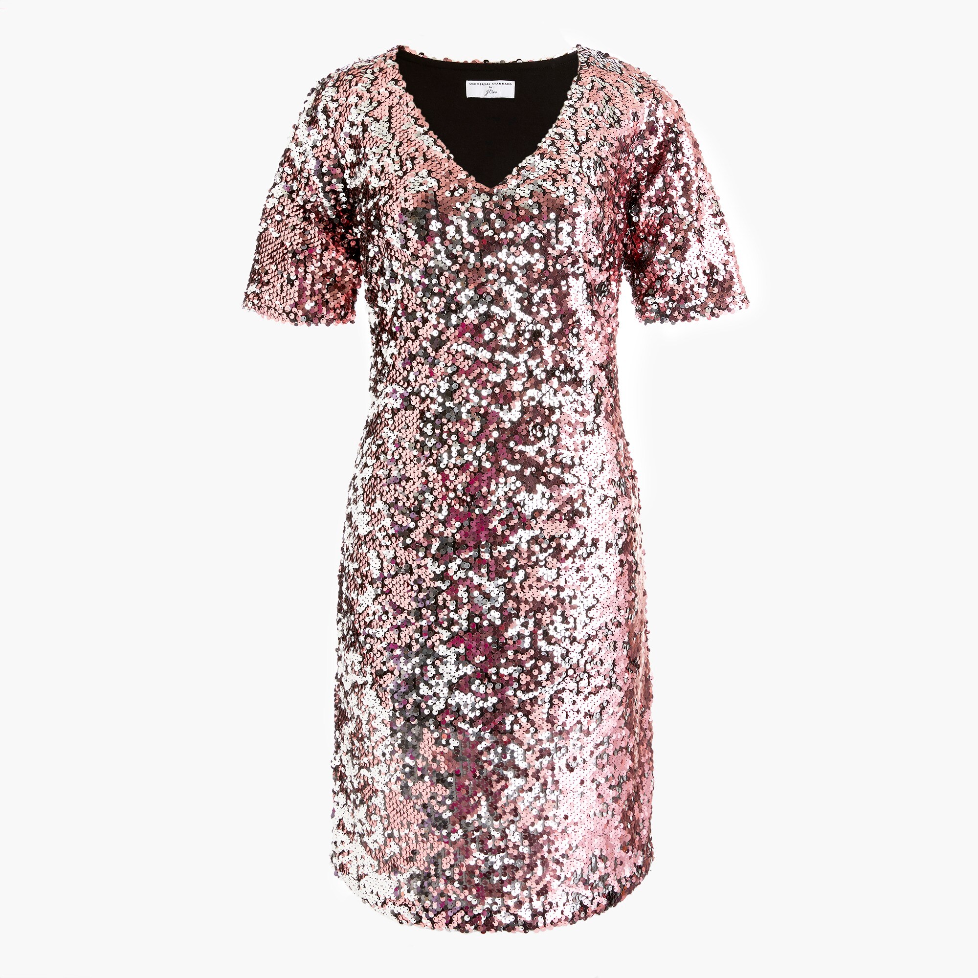 Universal Standard For J.Crew Sequin V-neck T-shirt Dress For Women | J.Crew