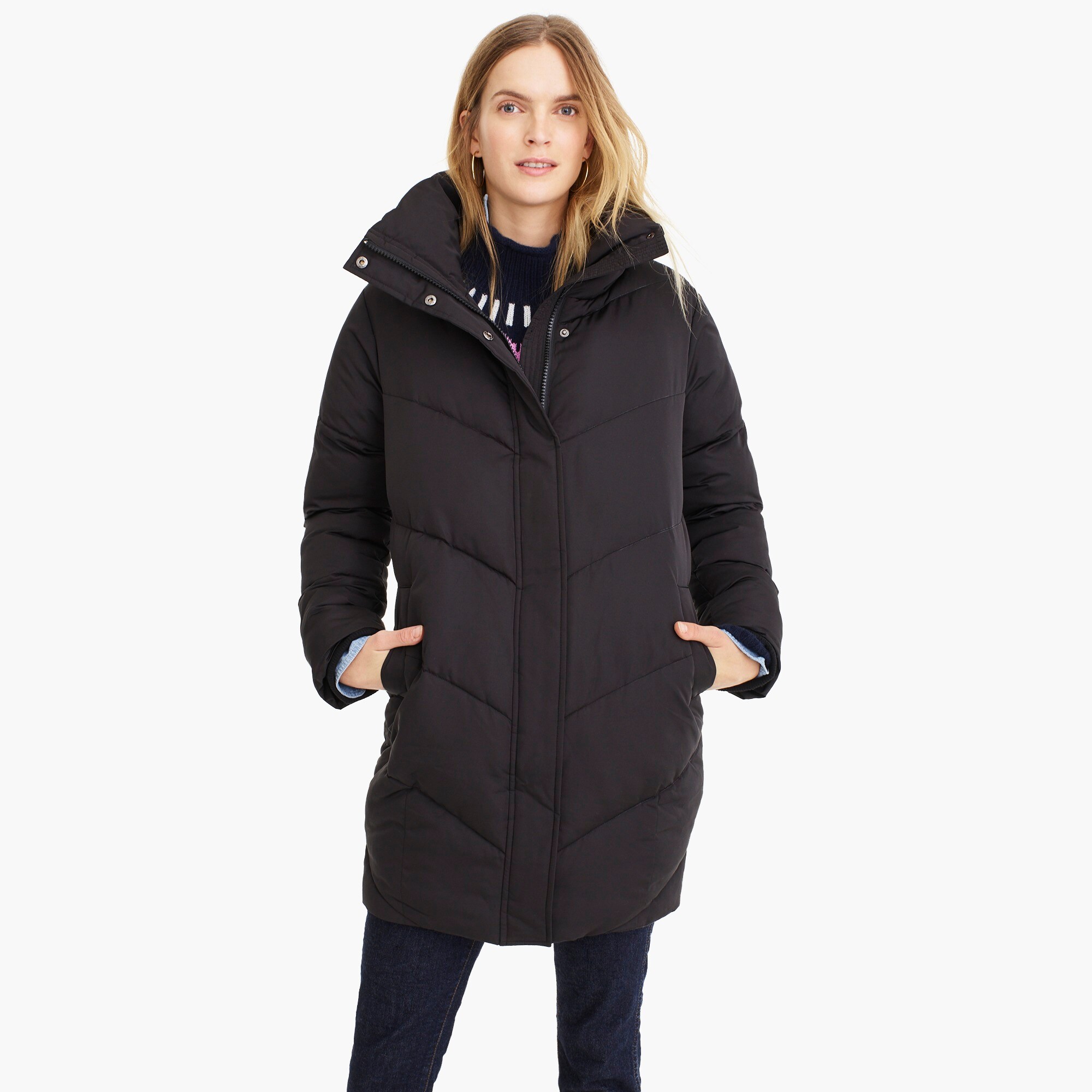 universal standard for j.crew chevron puffer coat : women coats & jackets