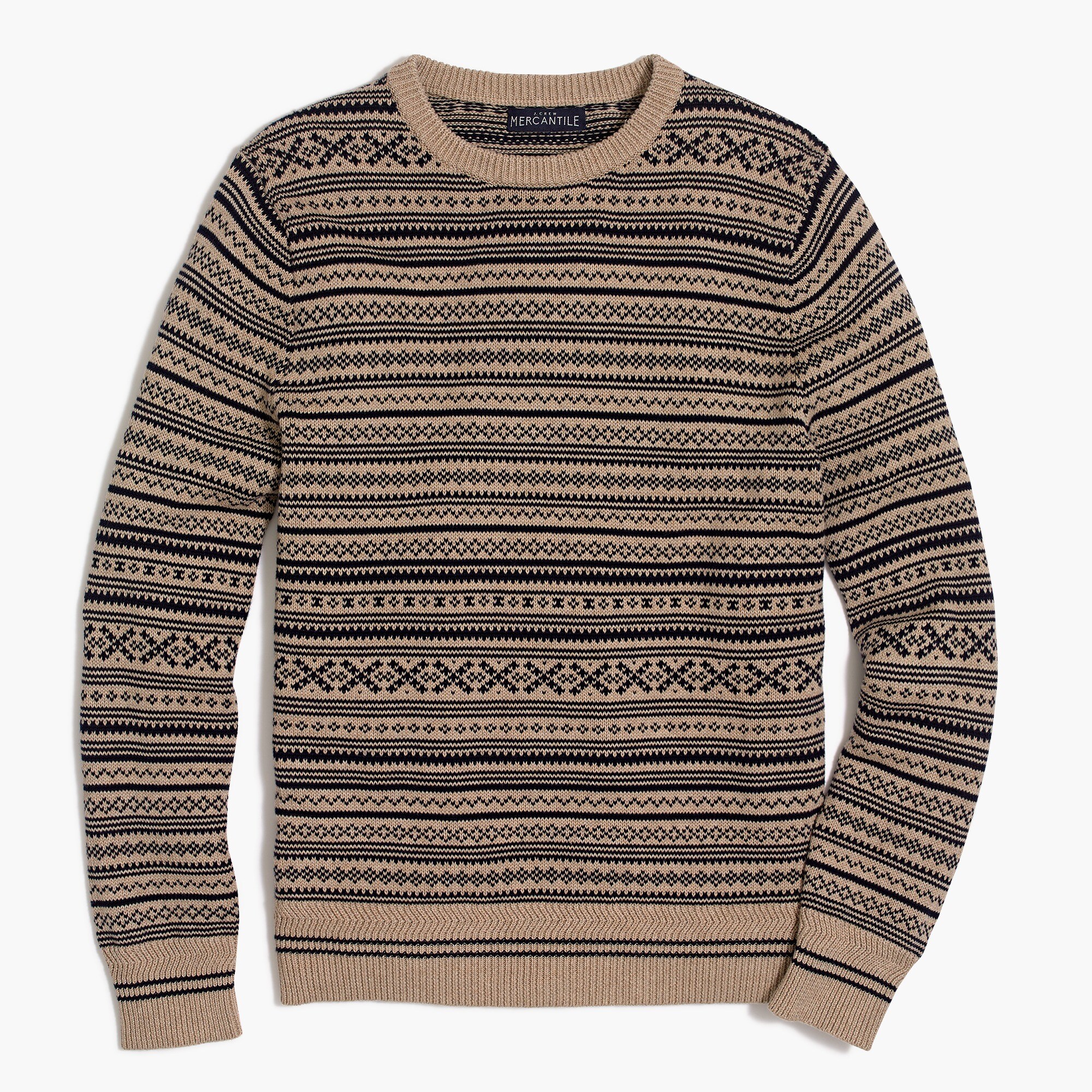 Heathered cotton fair isle sweater
