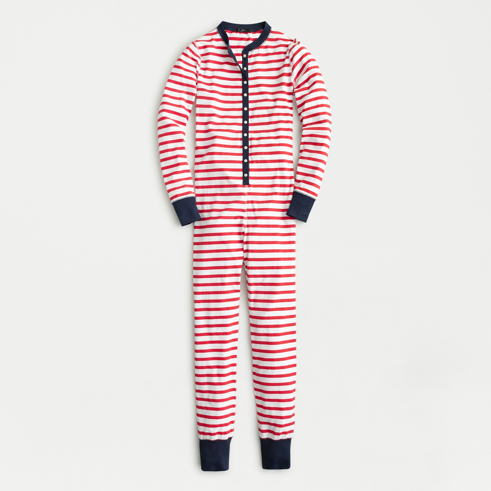 Striped union suit in dreamy cotton