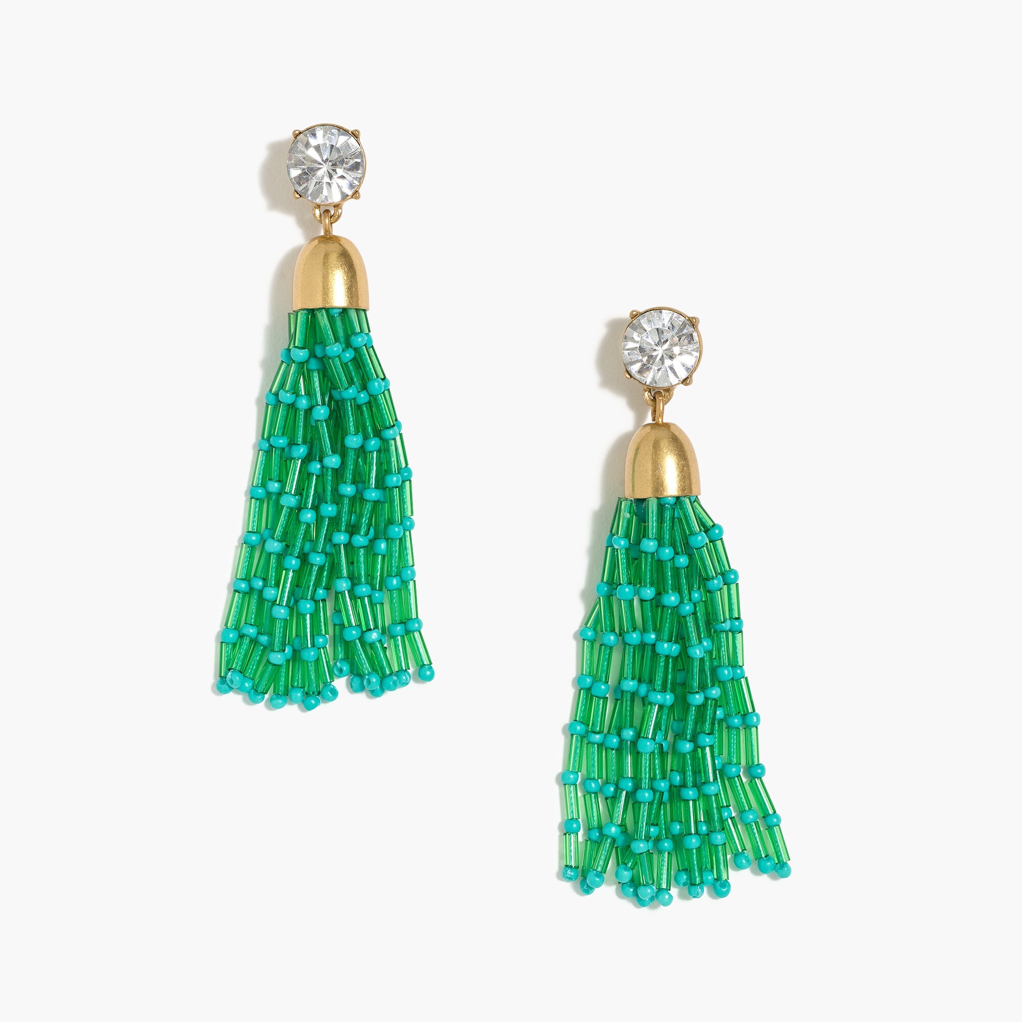 Mixed beaded tassel earrings