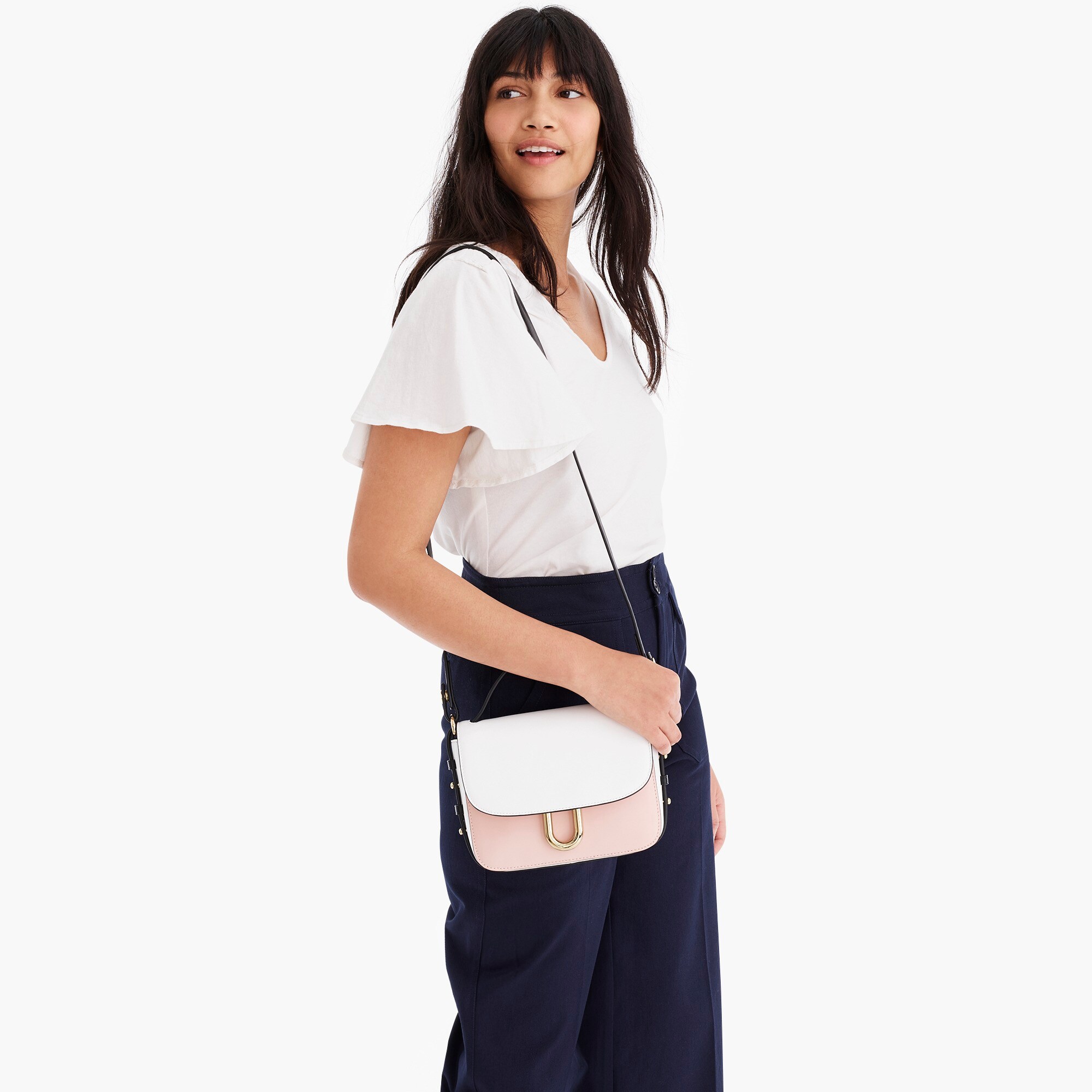 womens Harper crossbody bag in colorblocked Italian leather