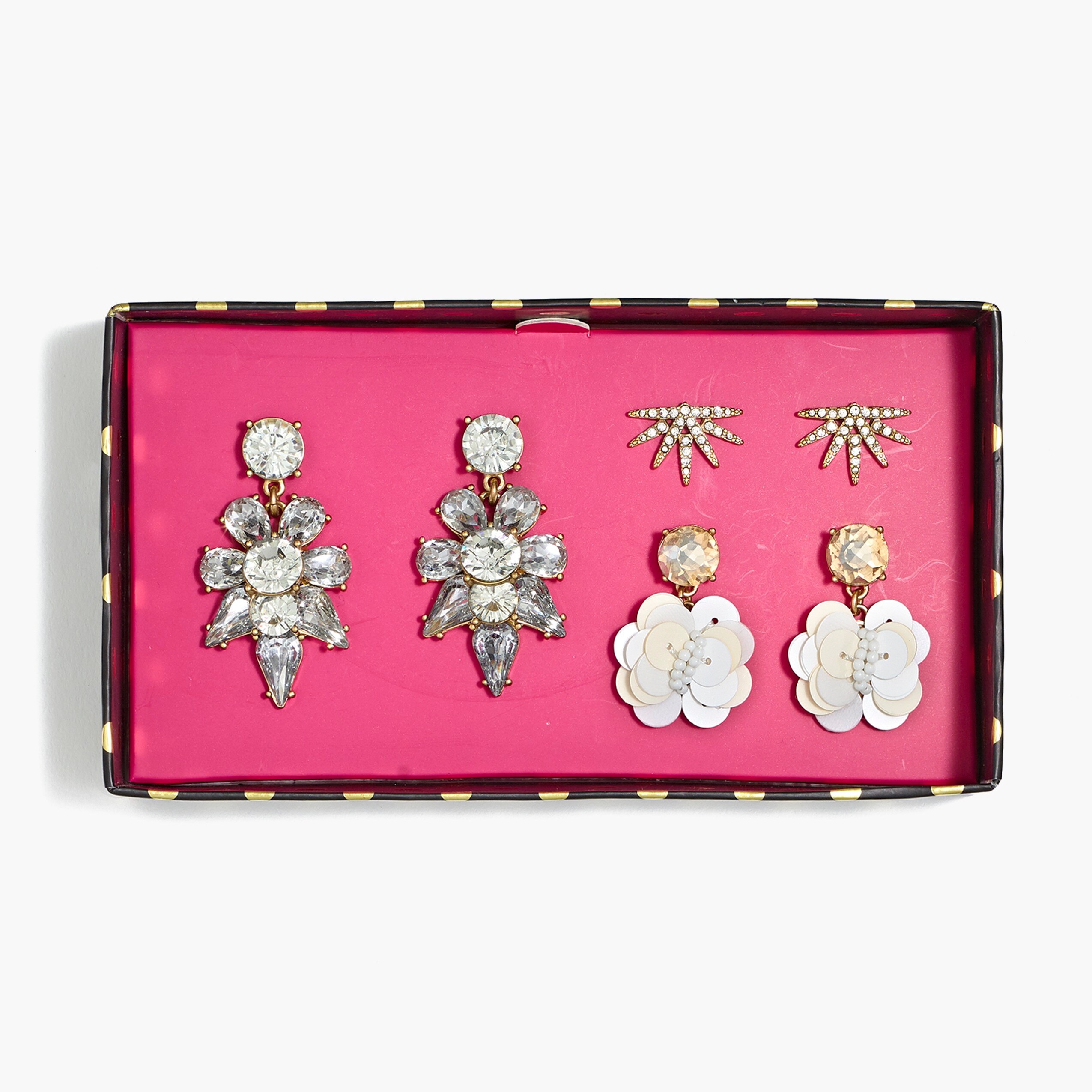 Bright crystal earrings gift box set