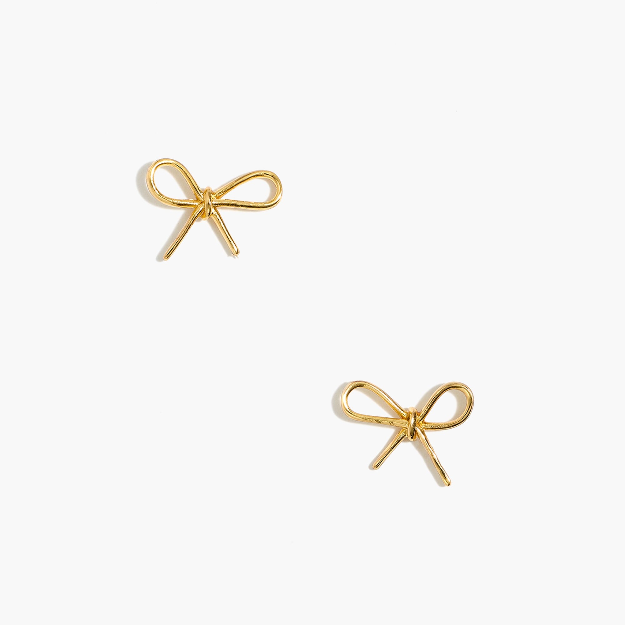 gold bow earrings studs