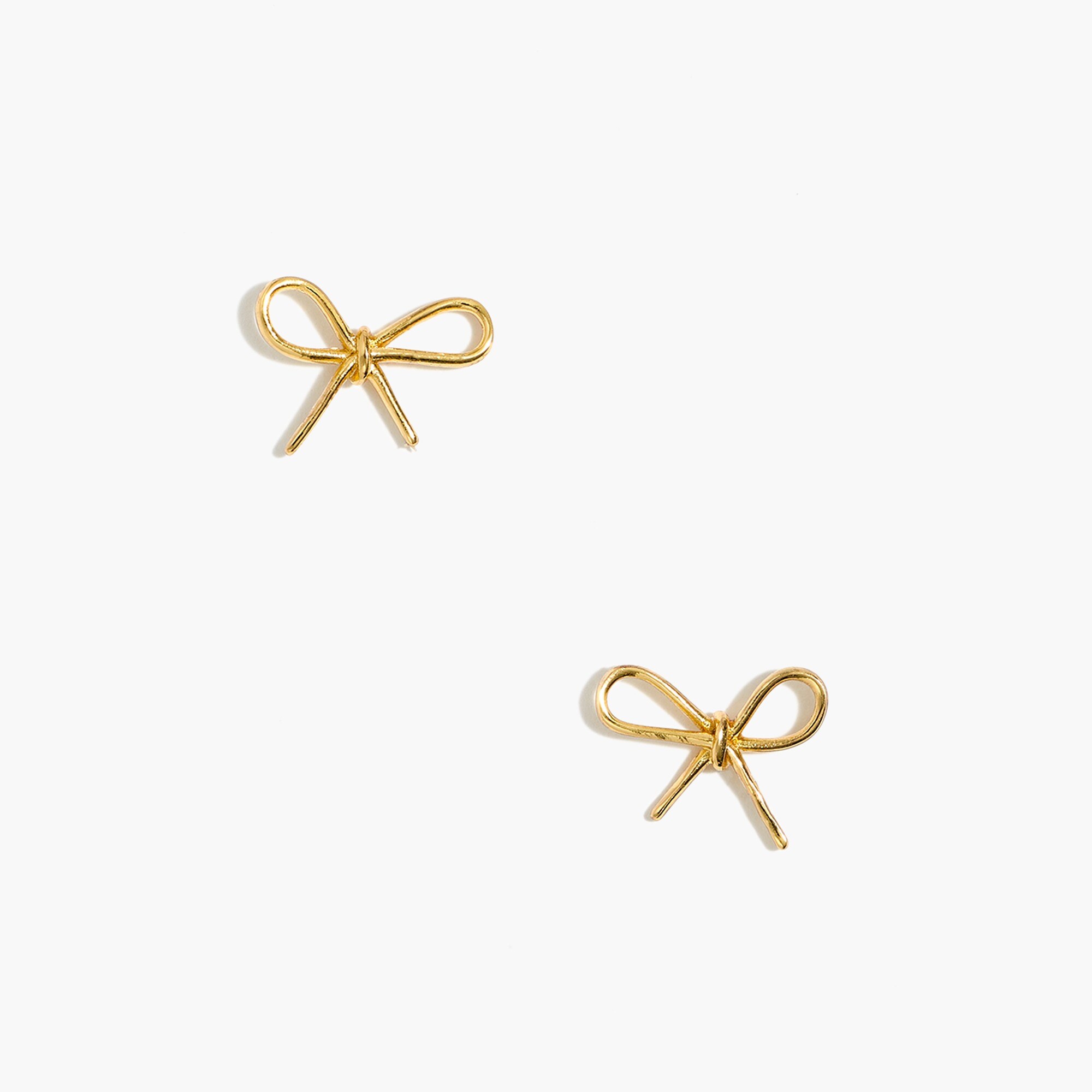 Golden bow stud earrings