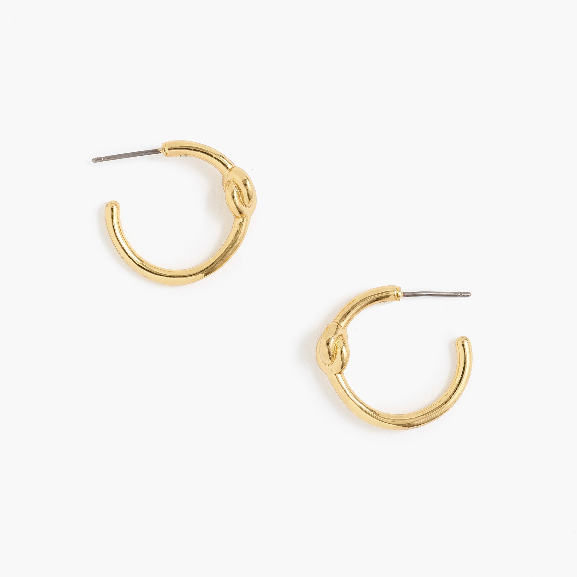 Knotted gold hoop earrings