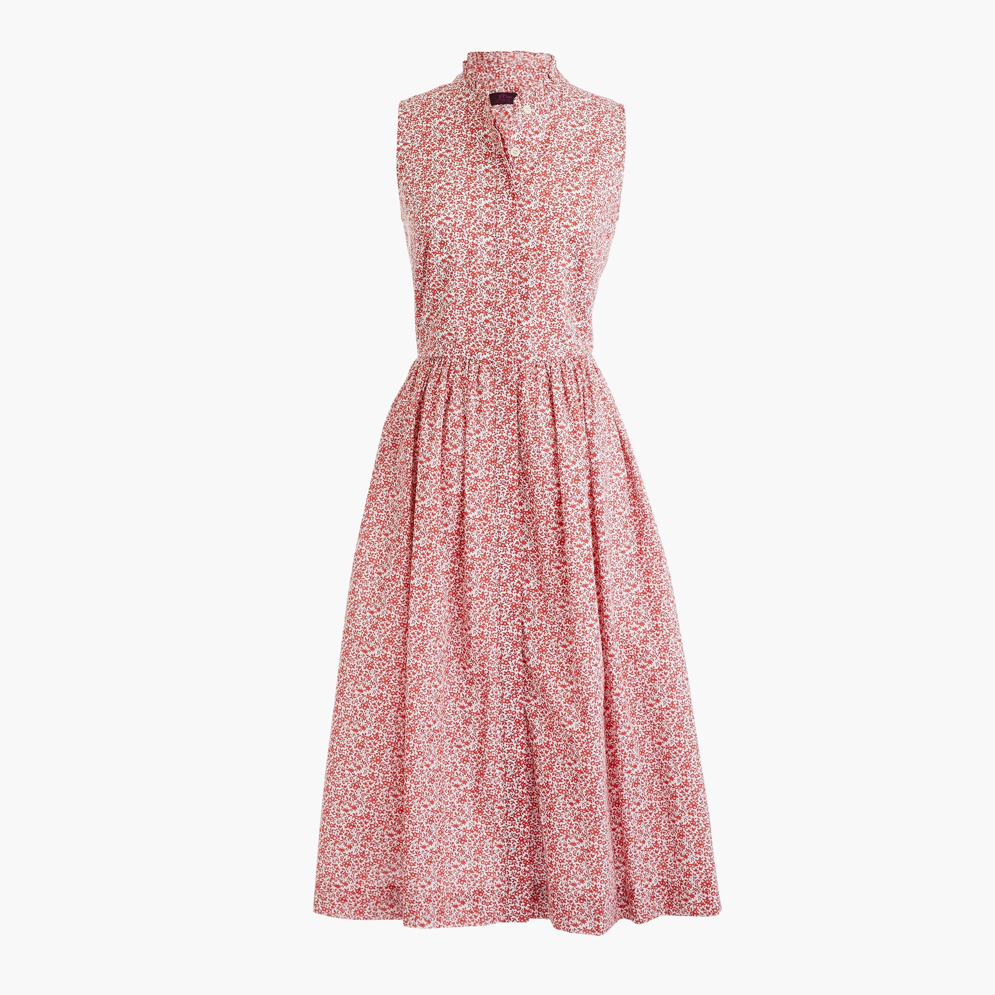Sleeveless Ruffleneck Midi Dress In Liberty Chamomile Floral For Women |  J.Crew
