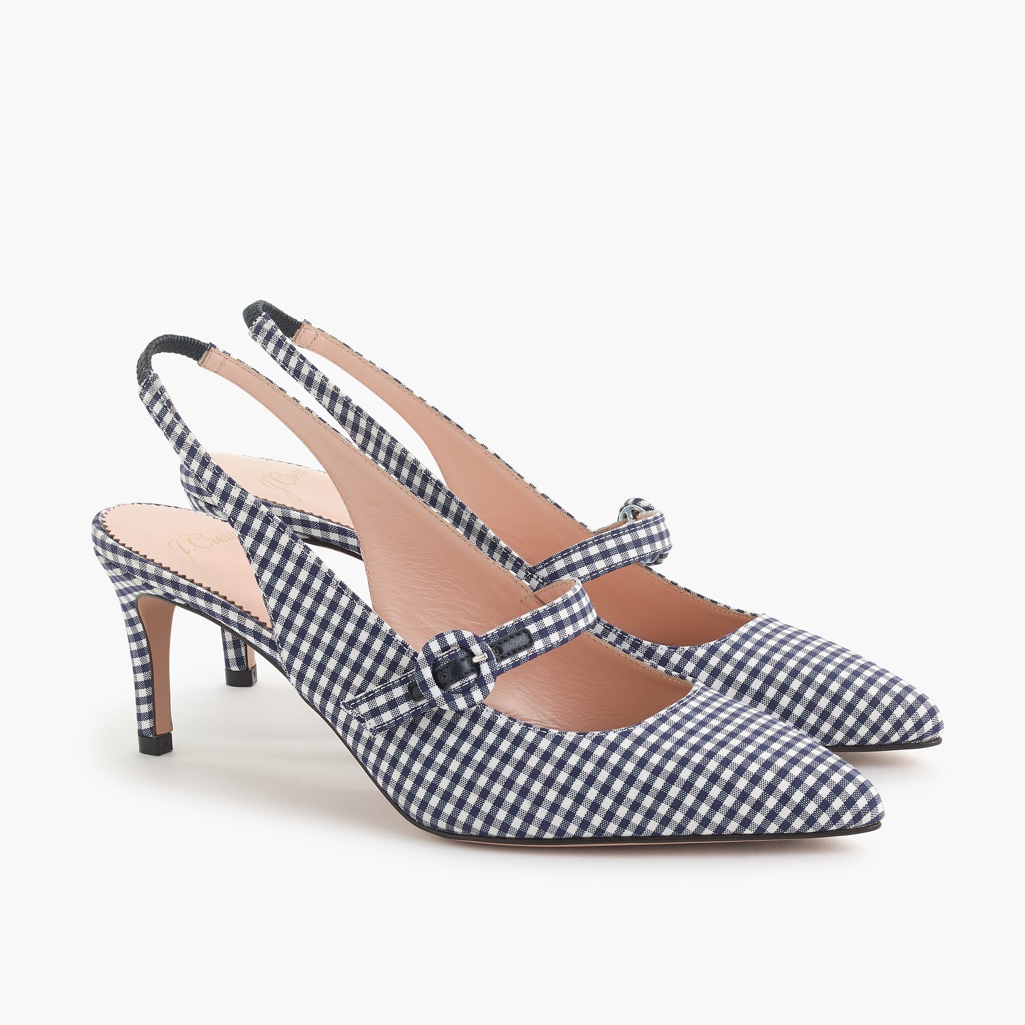 womens Colette strappy slingback d'Orsay pumps in gingham