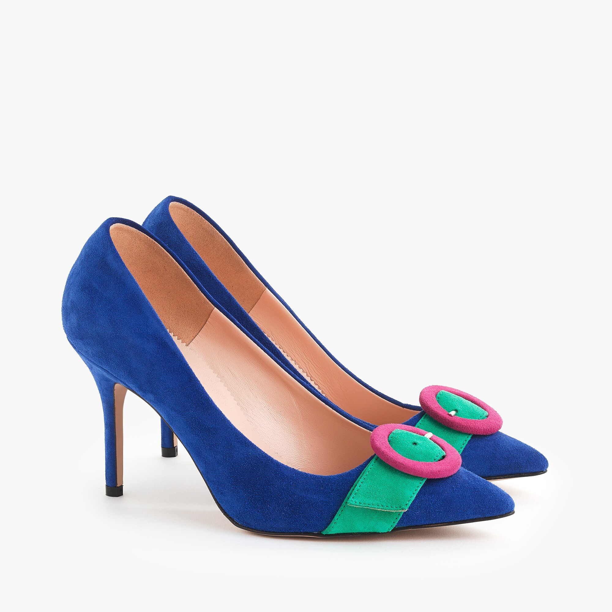 womens Elsie pumps with buckle in suede