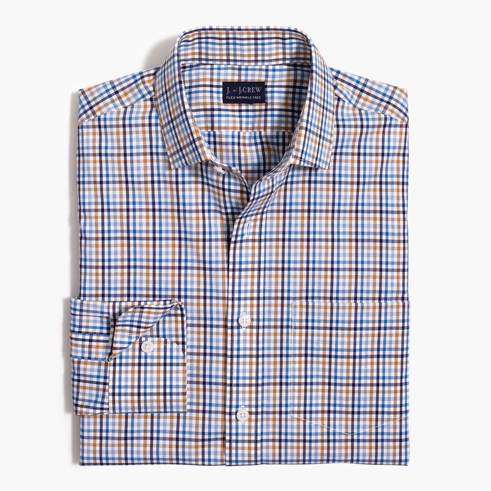 slim thompson flex wrinkle-free dress shirt for men