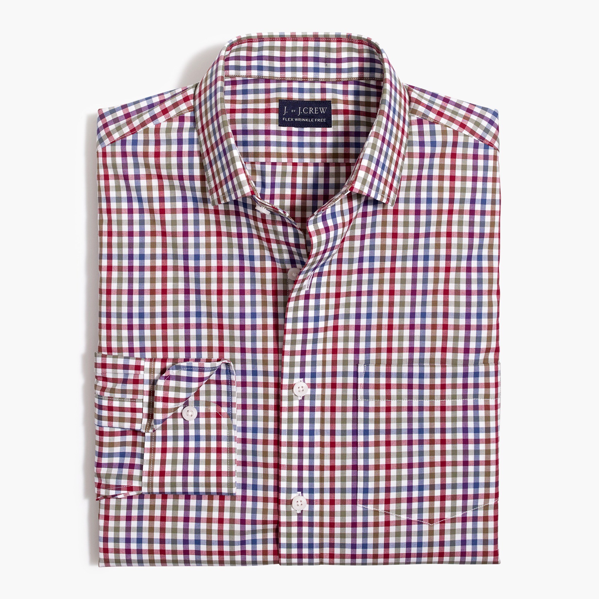 slim thompson flex wrinkle-free dress shirt for men