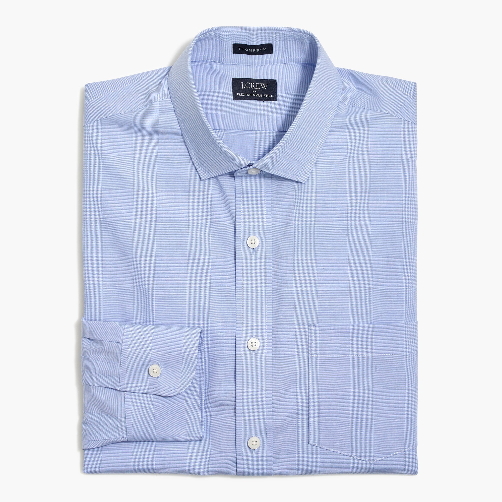 Slim Thompson flex wrinkle-free dress shirt in plaid