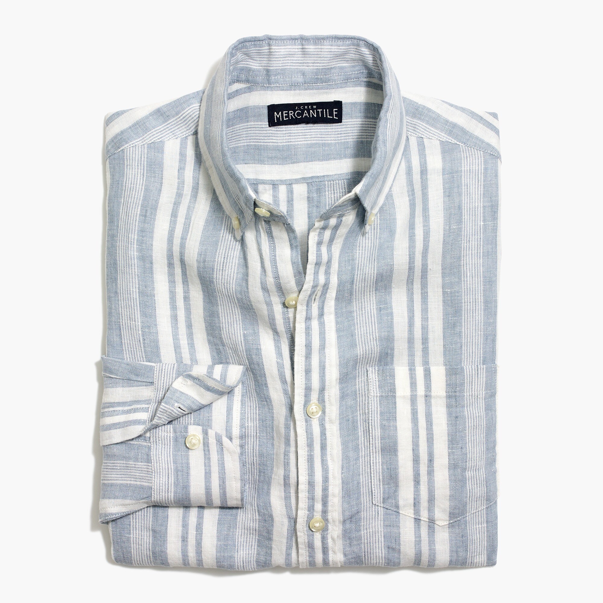 Slim linen shirt in stripe