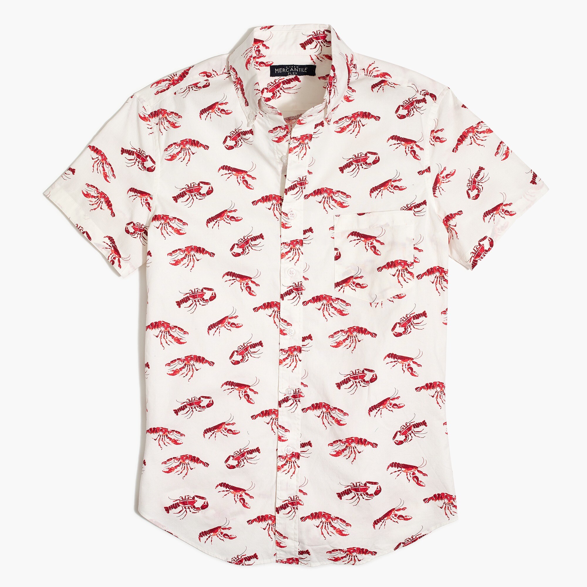 Printed slim flex casual short sleeve shirt
