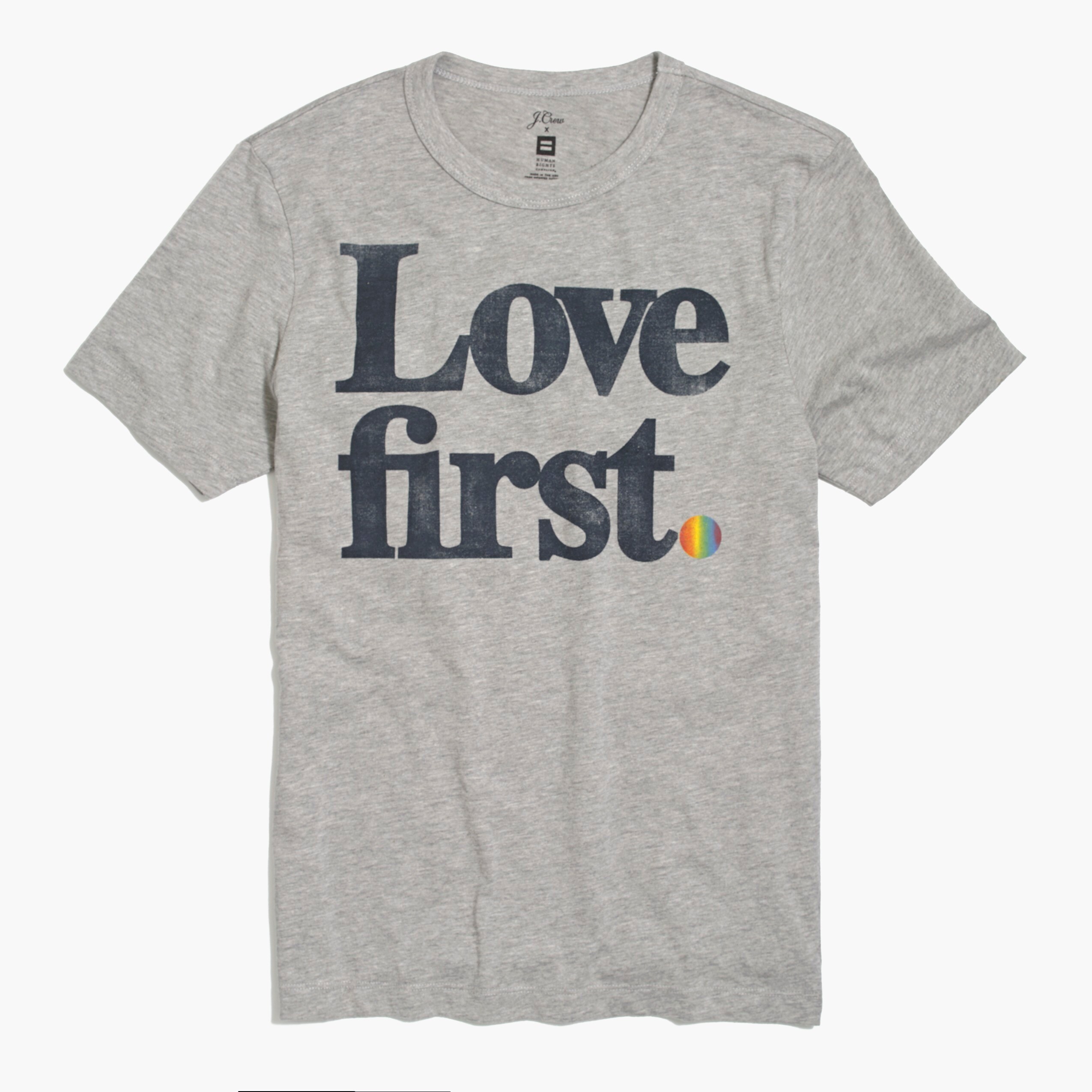 men's j.crew x human rights campaign "love first" tee for men