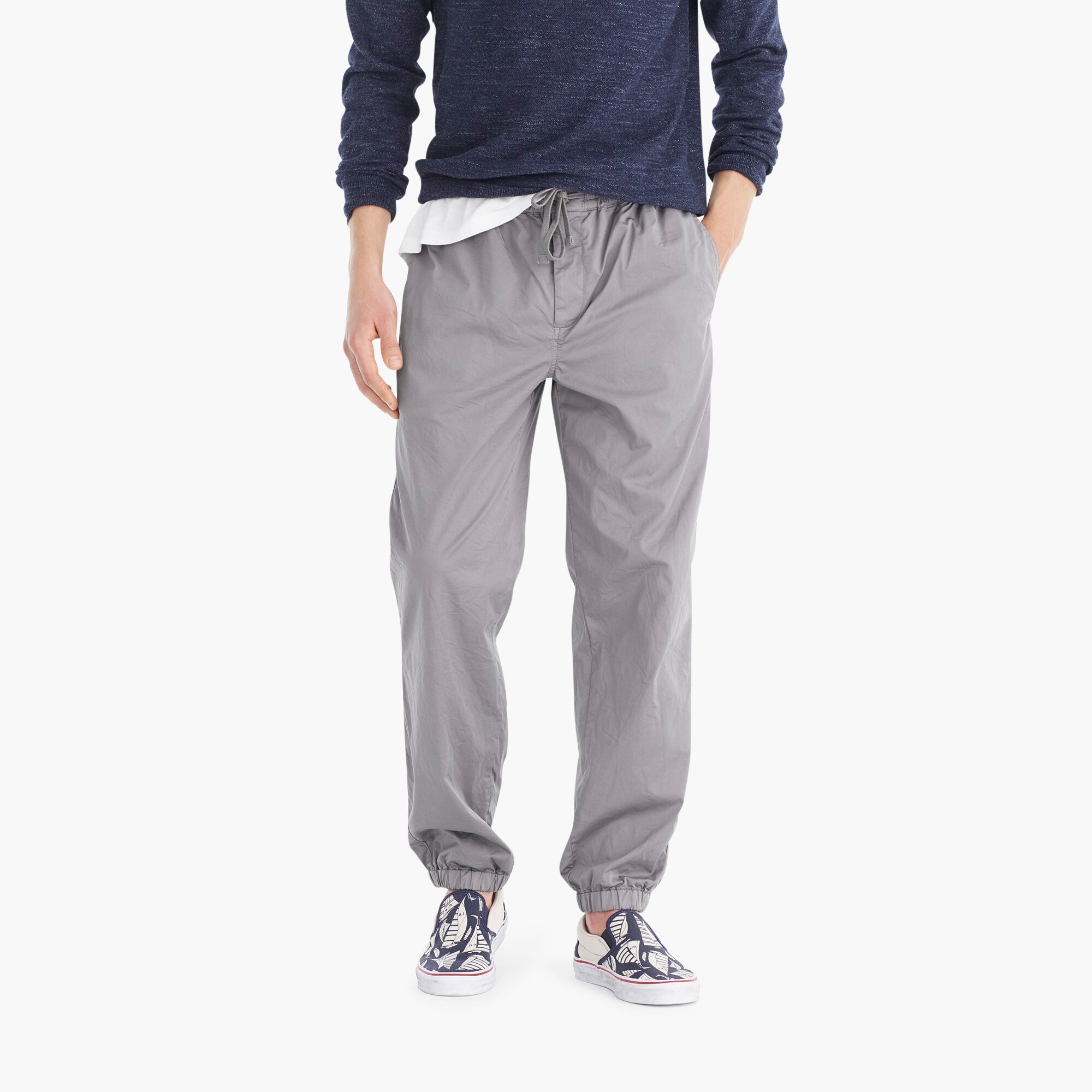 mens Drawstring pant in garment-dyed stretch twill