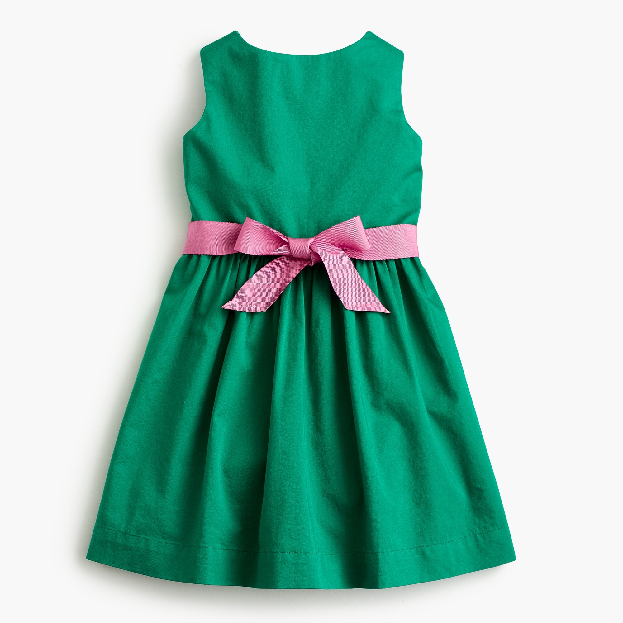 girls' dress with contrasting tie-waist - girls' dresses, right side, view zoomed