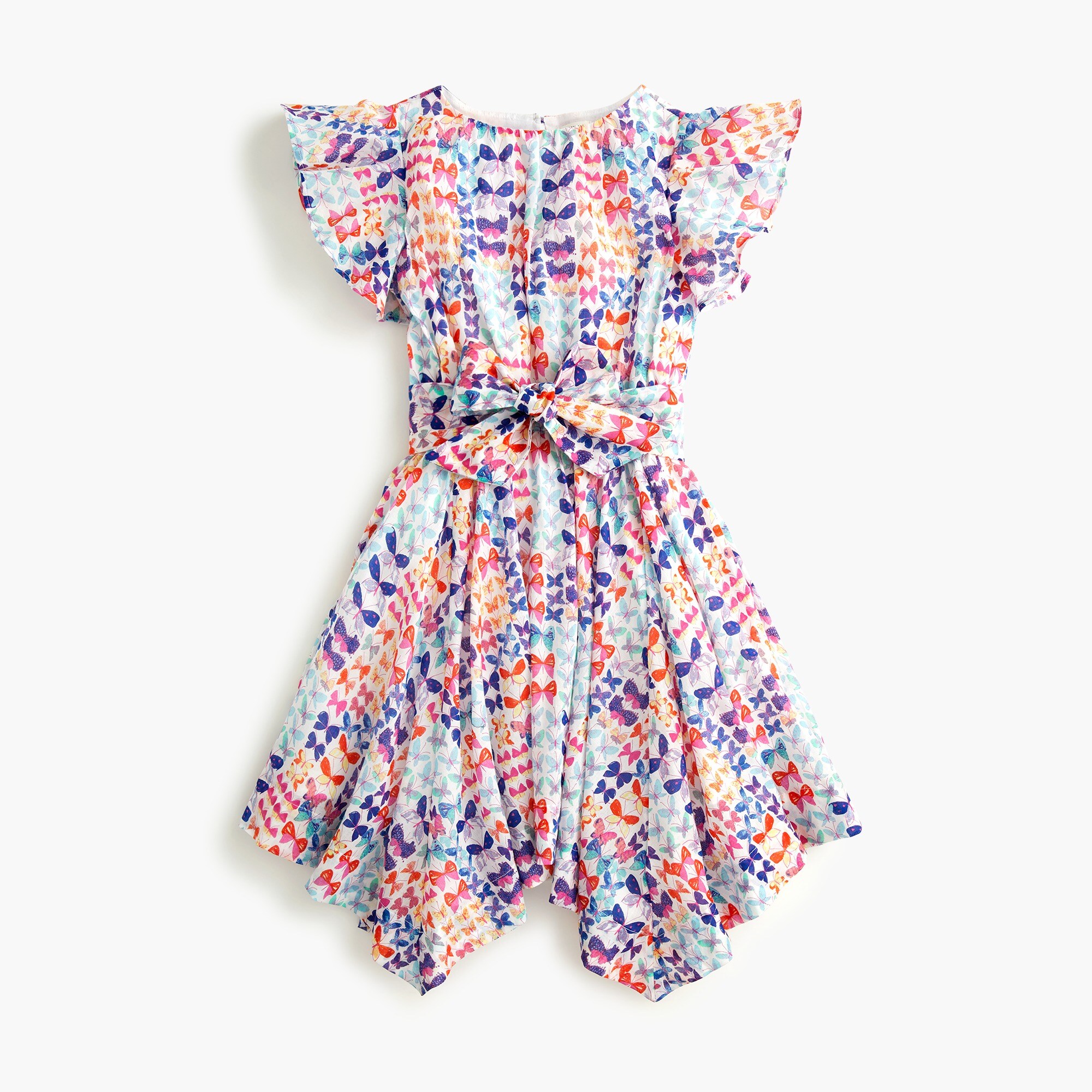  Girls' handkerchief dress in butterflies
