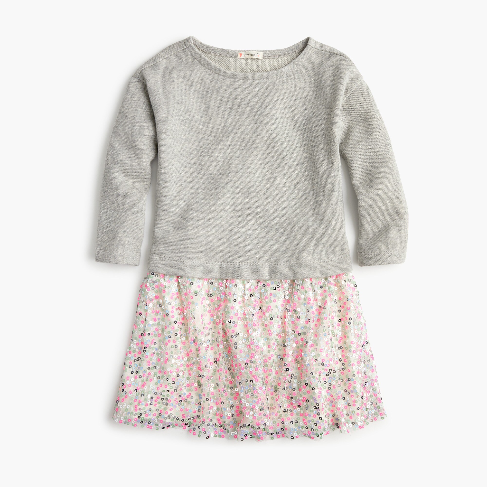  Girls' mixed-media sweatshirt dress