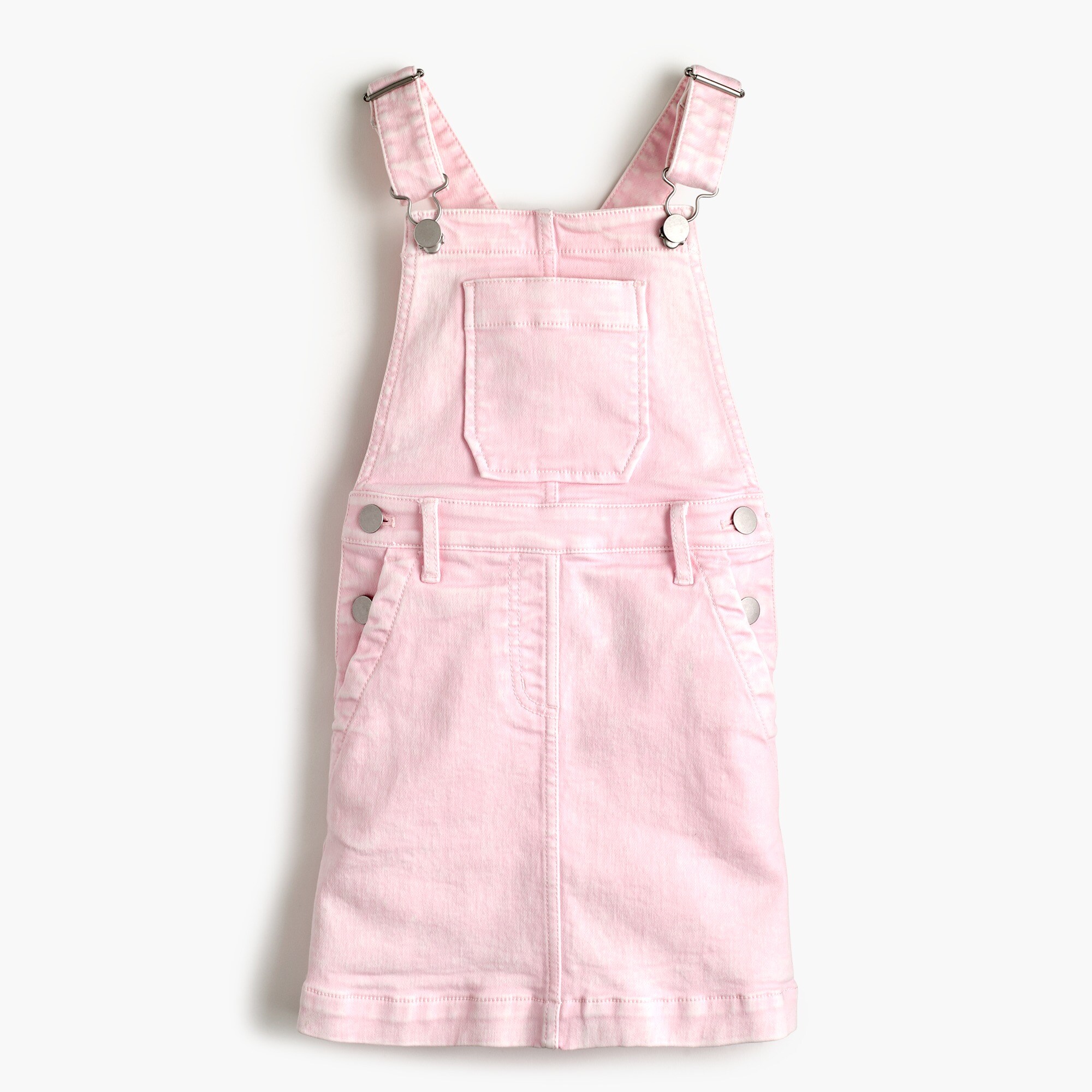  Girls' garment-dyed stretch denim overall dress