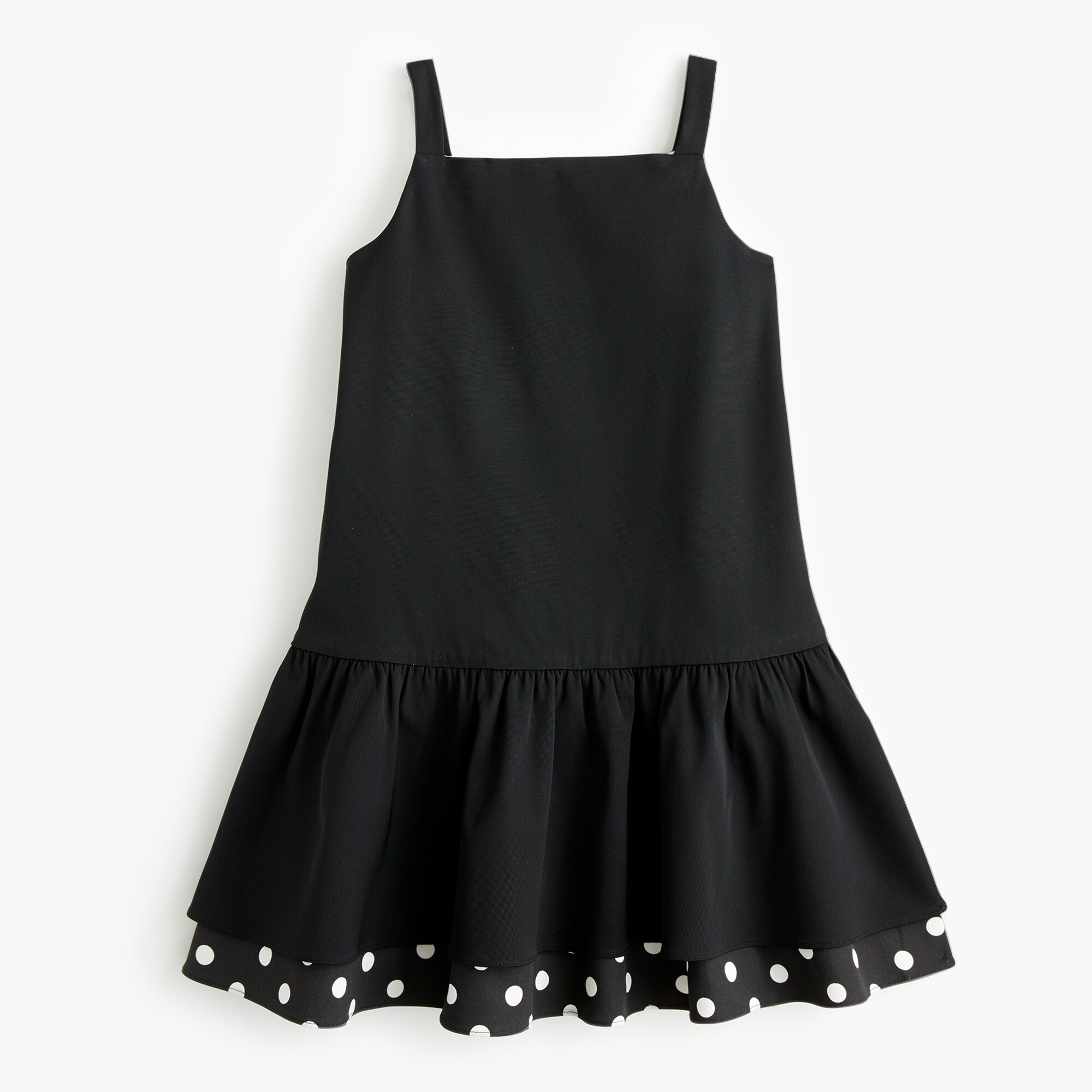  Girls' drop-waist dress in stretch faille