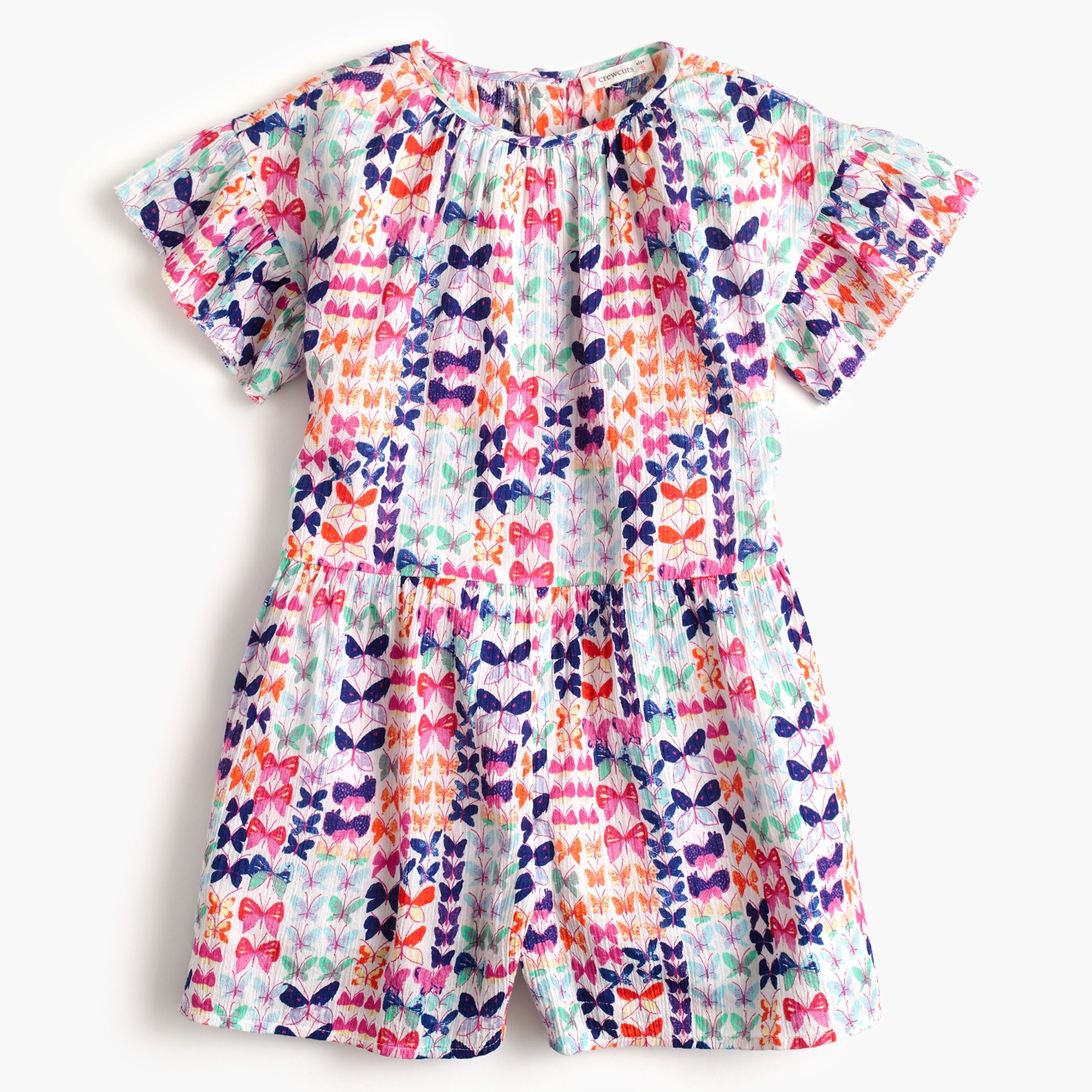  Girls' short romper in butterflies