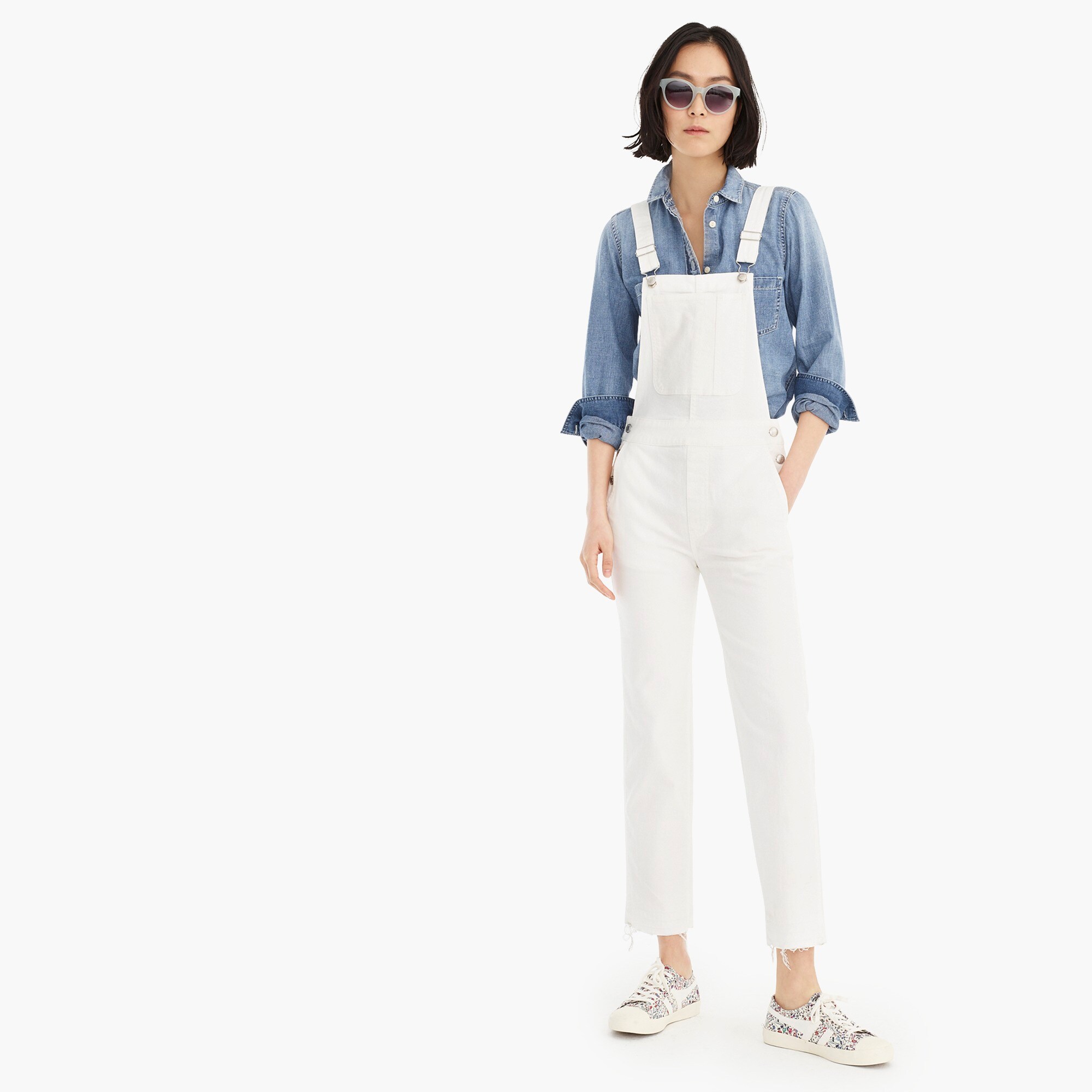 womens Point Sur straight-leg overalls in white