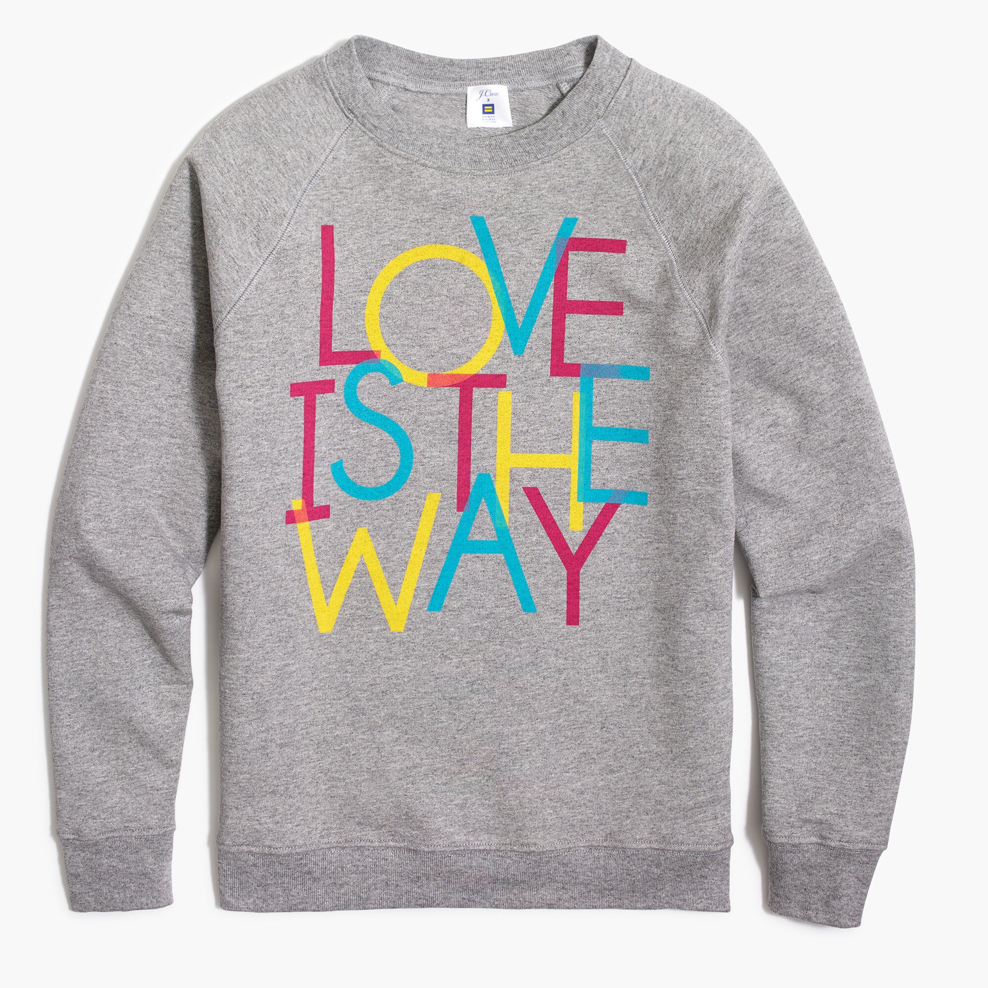 j.crew x human rights campaign "love is the way" sweatshirt for women
