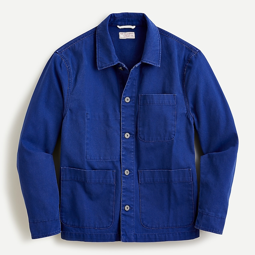 j.crew: wallace &amp; barnes chore jacket in duck canvas for men, right side, view zoomed
