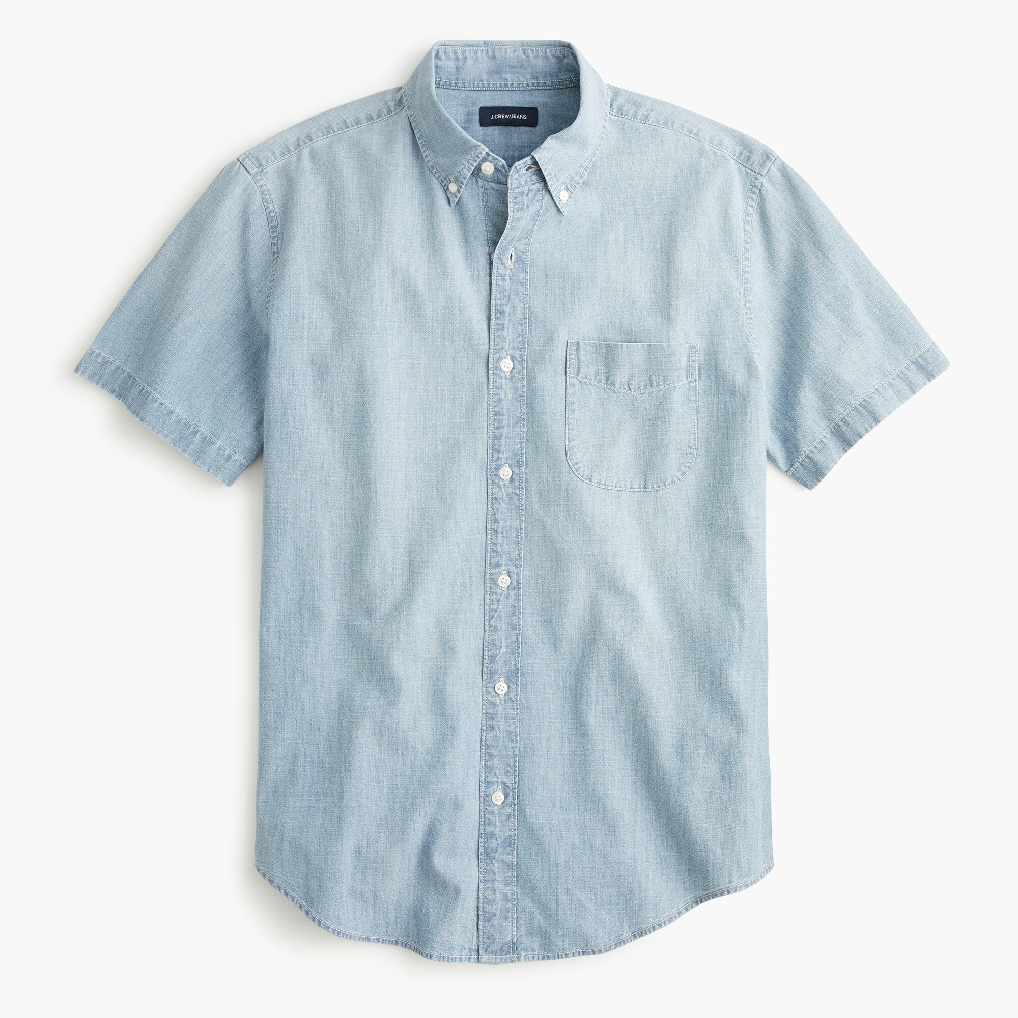 Short-sleeve shirt in chambray