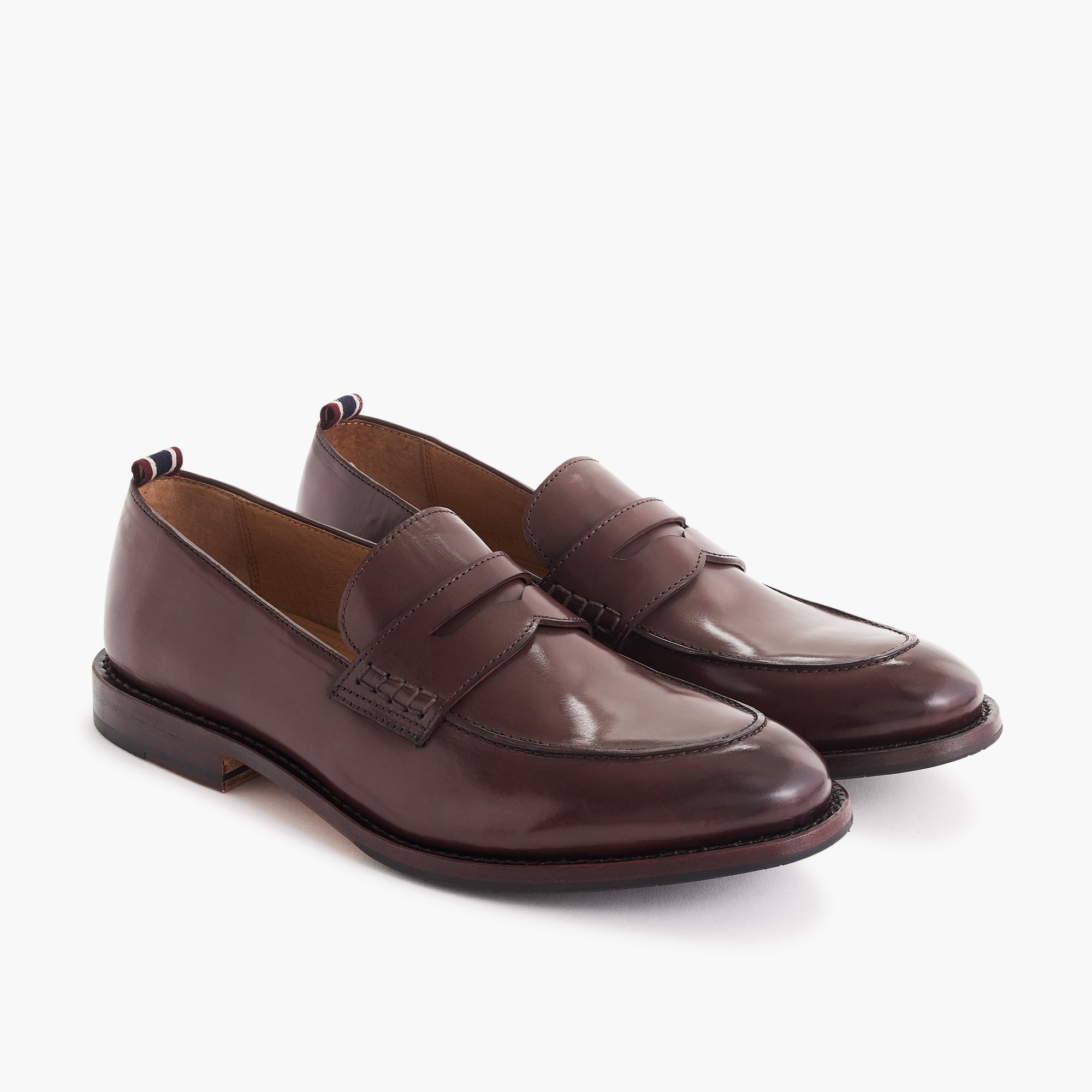 J.Crew Oar Stripe Penny Loafers In Italian Leather For Men