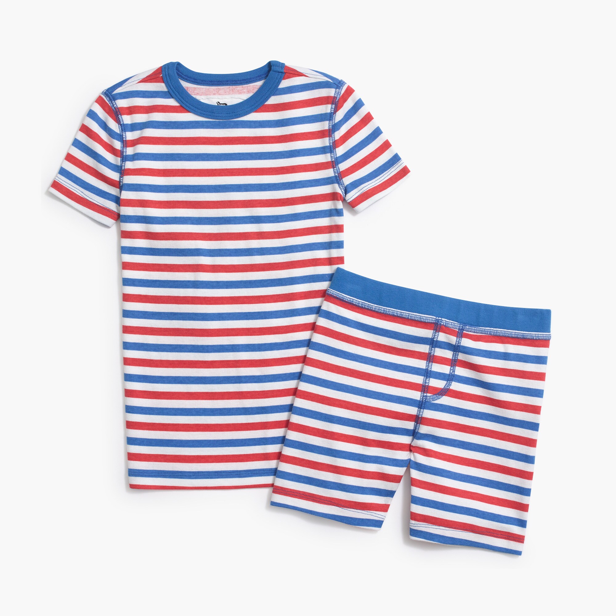 Kids' short-sleeve pajama set in stripes