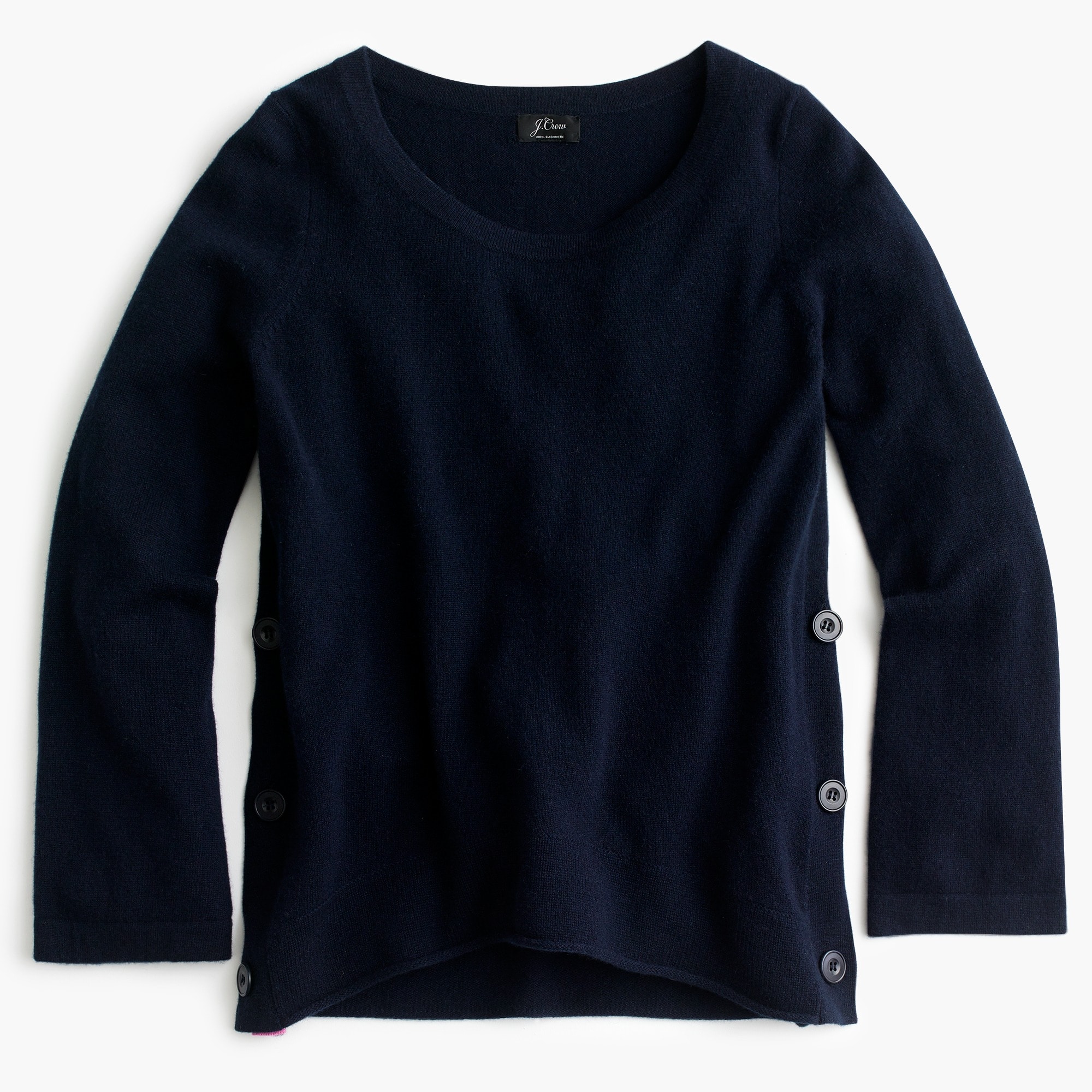J.Crew Side button Crewneck Sweater In Everyday Cashmere For Women