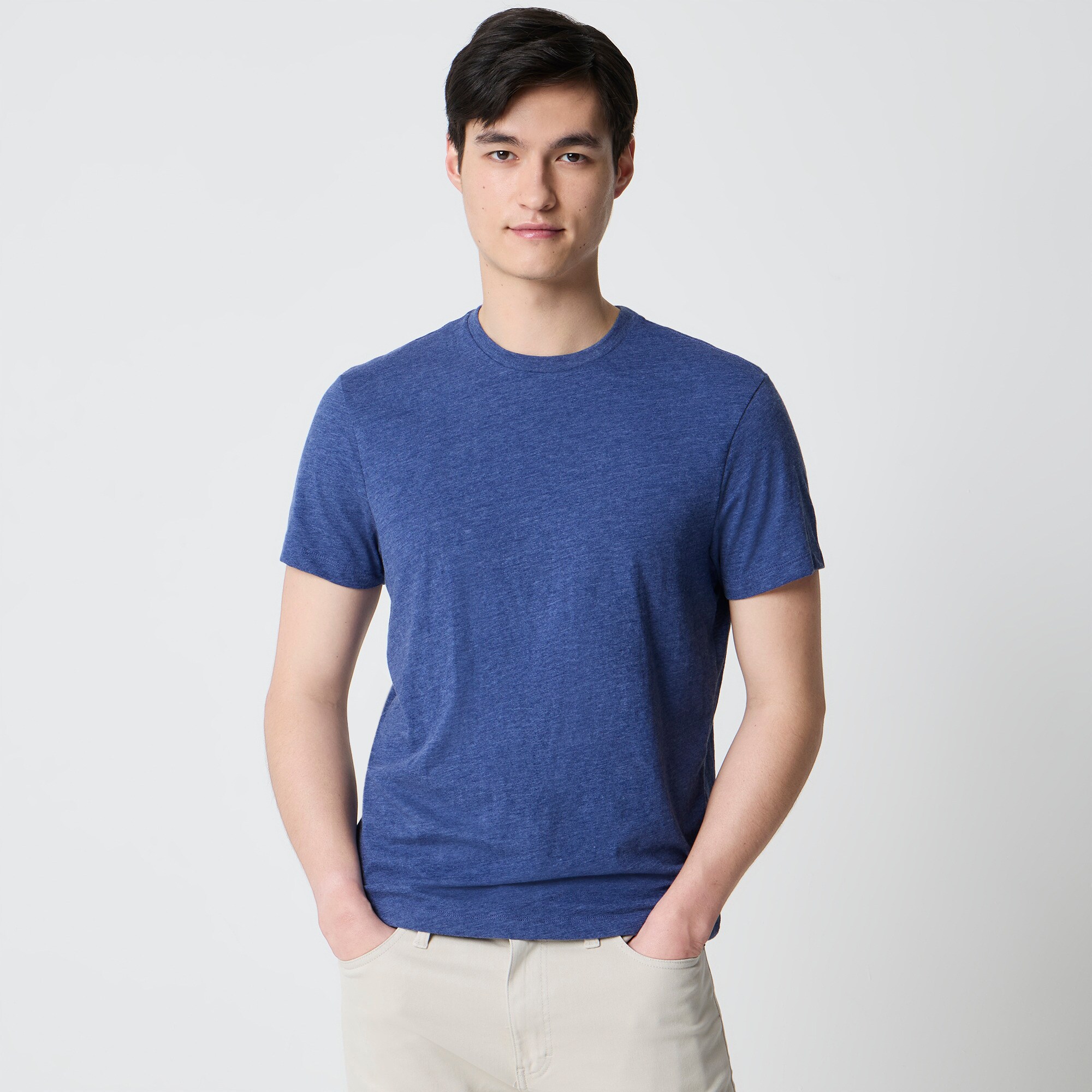 Cotton-blend washed jersey tee